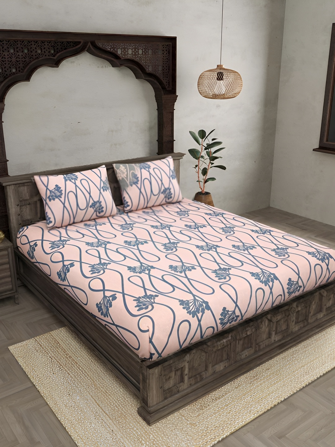 Innovative Edge Pink & Grey Floral Cotton 160 TC Fitted King Bedsheet with 2 Pillow Covers
Innovative Edge Pink & Grey Floral Cotton 160 TC Fitted King Bedsheet with 2 Pillow Covers