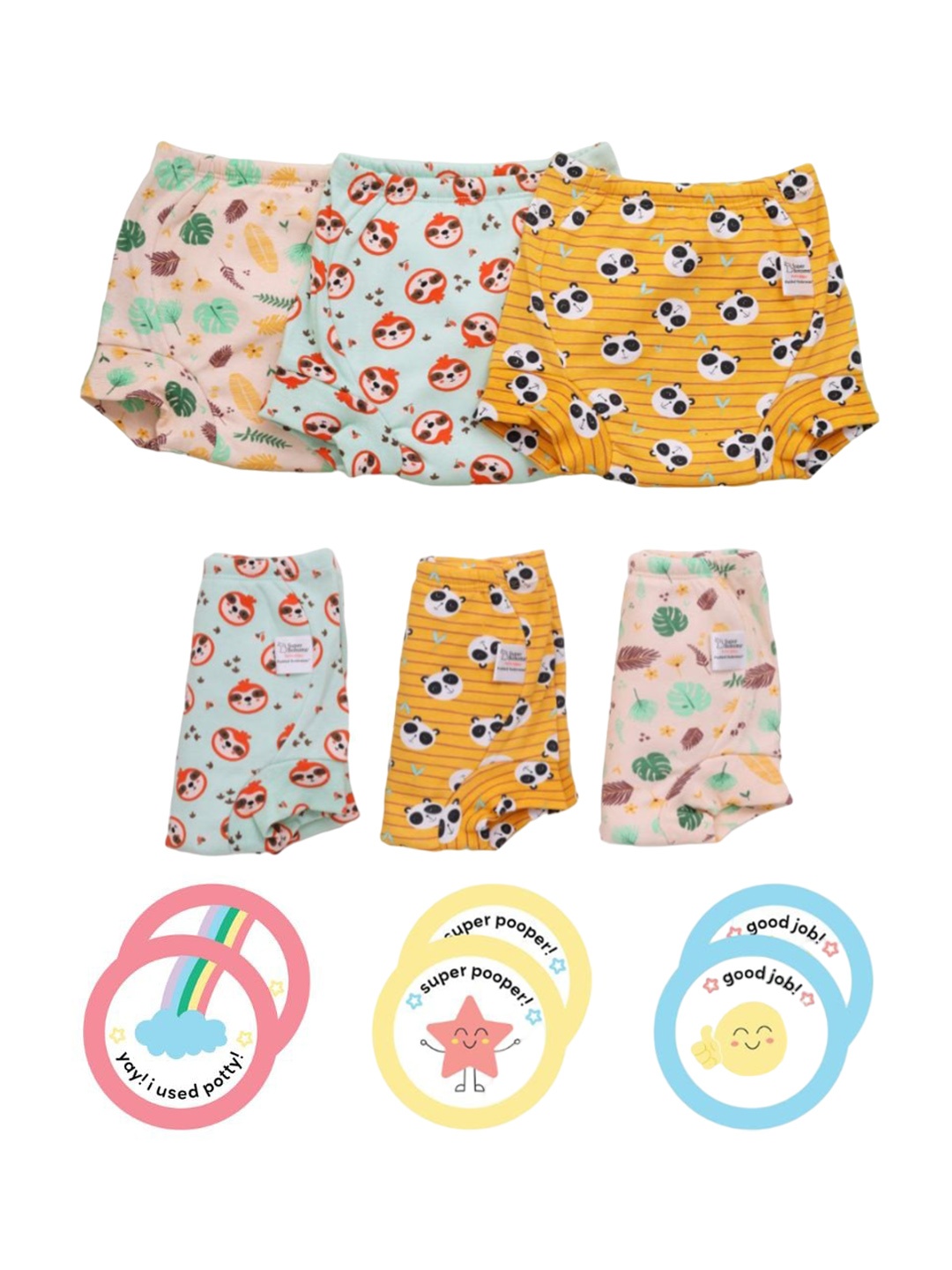 SuperBottoms Set of 6 Super DryFeel Layer Padded Underwear with 6 Colour Changing Sticker, Multi
SuperBottoms Set of 6 Super DryFeel Layer Padded Underwear with 6 Colour Changing Sticker, Multi
