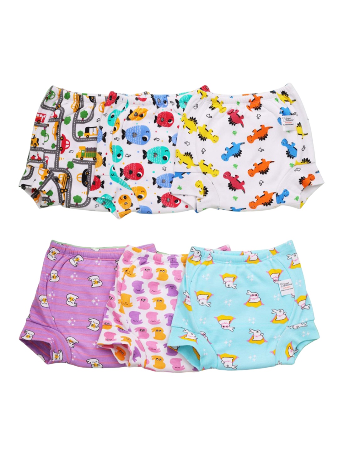 SuperBottoms Set Of 6 Super DryFeel Layer Pure Cotton Padded Potty Training Underwear, White
SuperBottoms Set Of 6 Super DryFeel Layer Pure Cotton Padded Potty Training Underwear, White