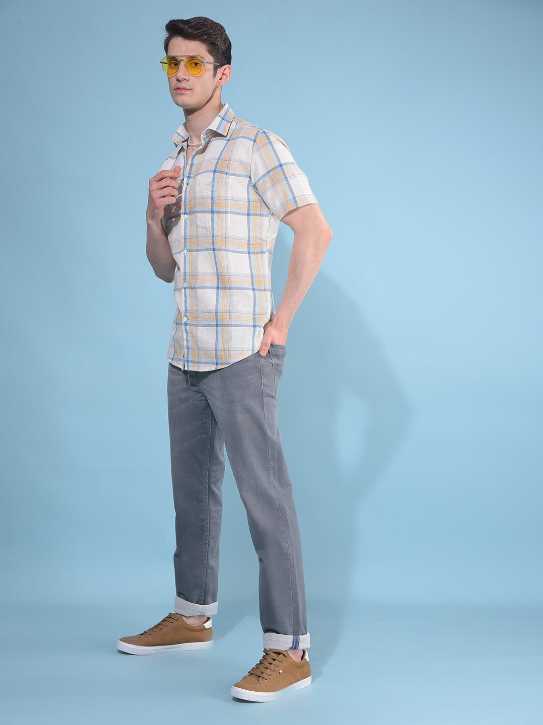 Crimsoune Club Classic Tartan Checks Spread Collar Slim Fit Cotton Casual Shirt, Blue
Crimsoune Club Classic Tartan Checks Spread Collar Slim Fit Cotton Casual Shirt, Blue