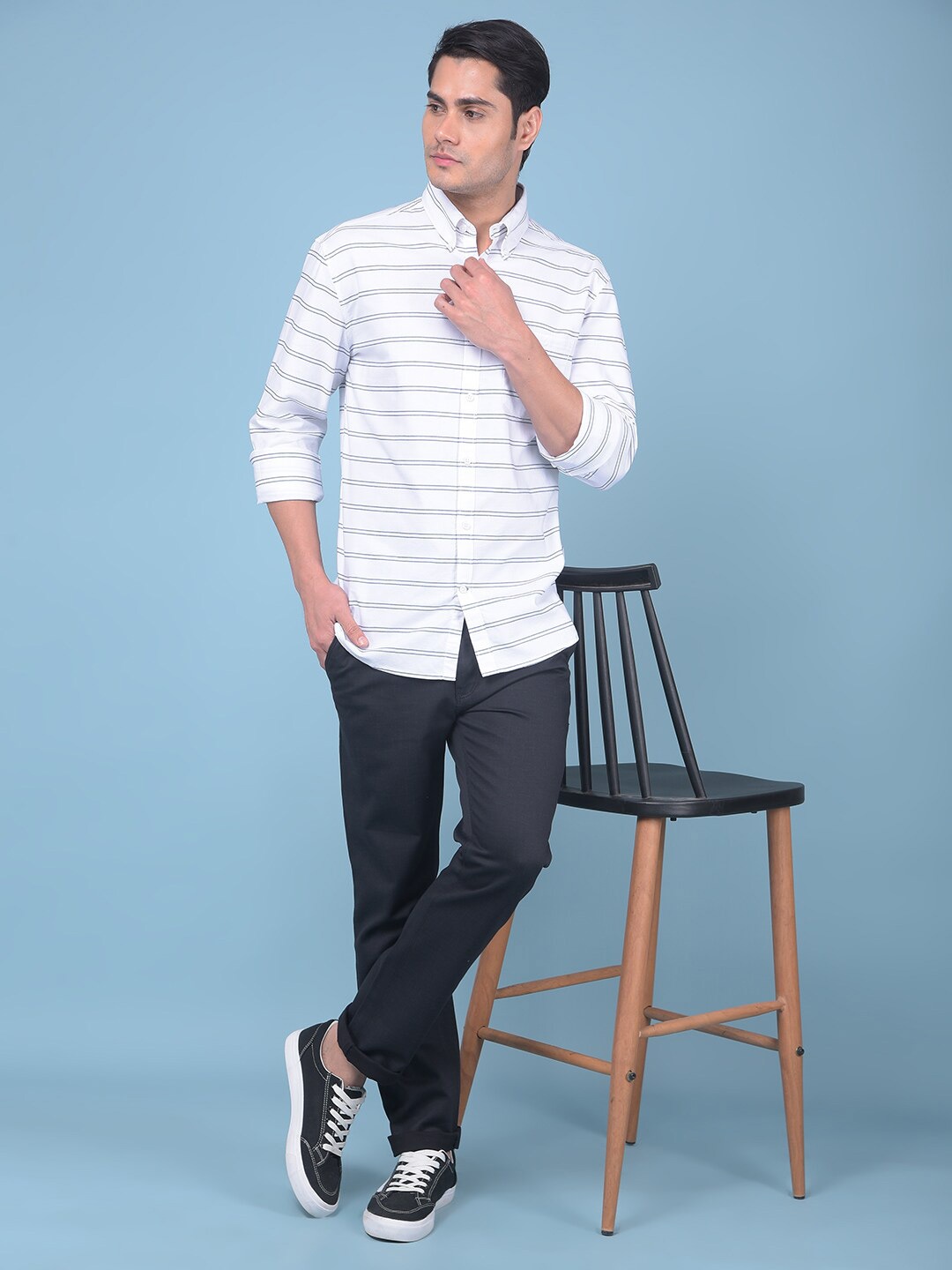 Crimsoune Club Classic Slim Fit Horizontal Stripes Cotton Striped Casual Shirt, White
Crimsoune Club Classic Slim Fit Horizontal Stripes Cotton Striped Casual Shirt, White