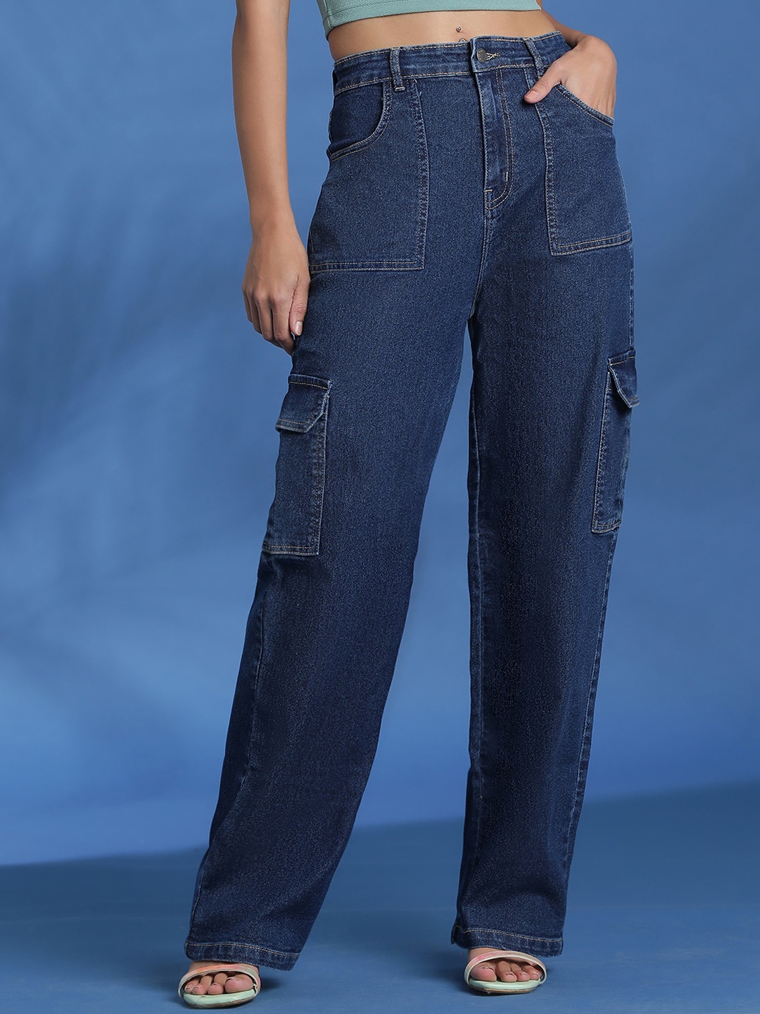 Stylecast X Kotty Women Jean Straight Fit High-Rise Slash Knee Stretchable Jeans, Navy blue
Stylecast X Kotty Women Jean Straight Fit High-Rise Slash Knee Stretchable Jeans, Navy blue