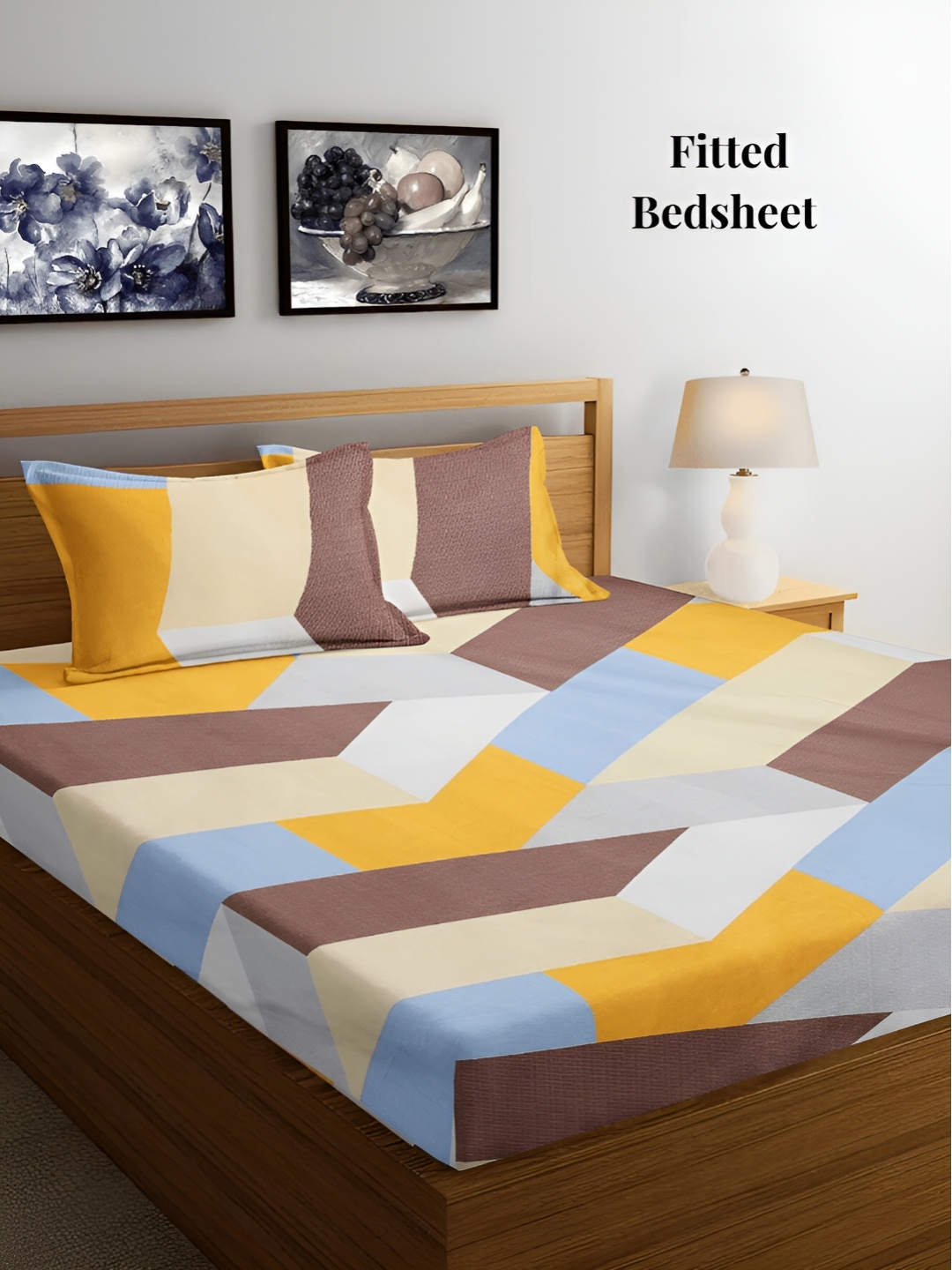 Arrabi Cream & Brown Geometric 300 TC Fitted King Bedsheet with 2 Pillow Covers
Arrabi Cream & Brown Geometric 300 TC Fitted King Bedsheet with 2 Pillow Covers