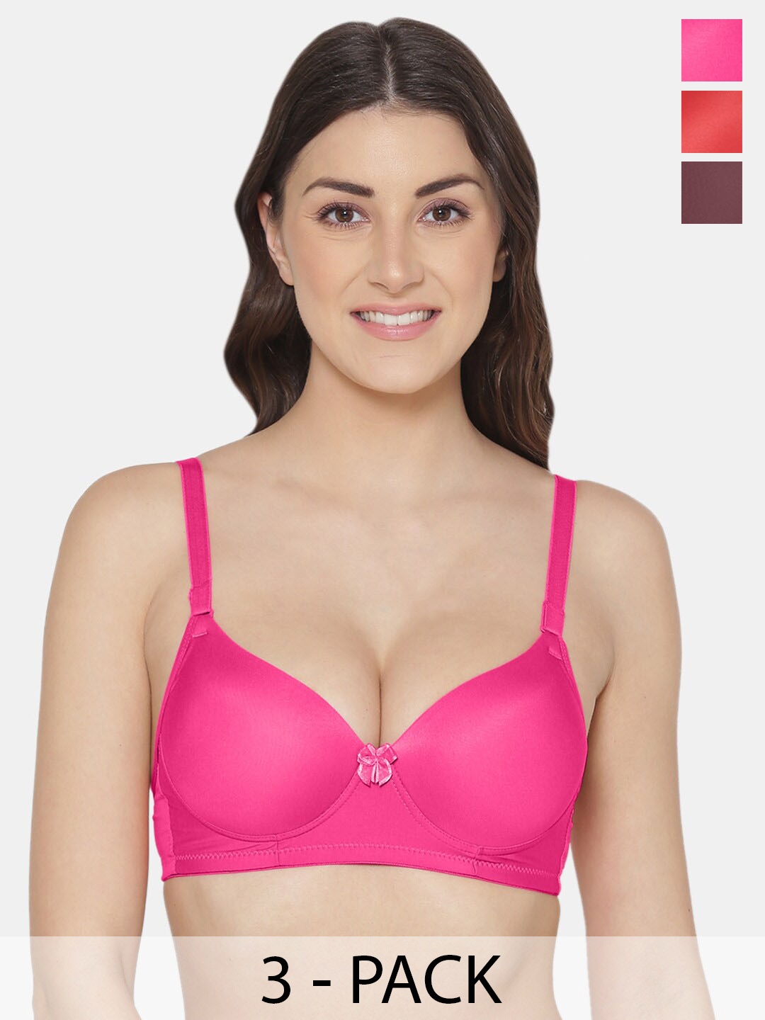 Tweens Pack Of 3 Medium Coverage Heavily Padded Push-Up Bras With All Day Comfort, Red
Tweens Pack Of 3 Medium Coverage Heavily Padded Push-Up Bras With All Day Comfort, Red