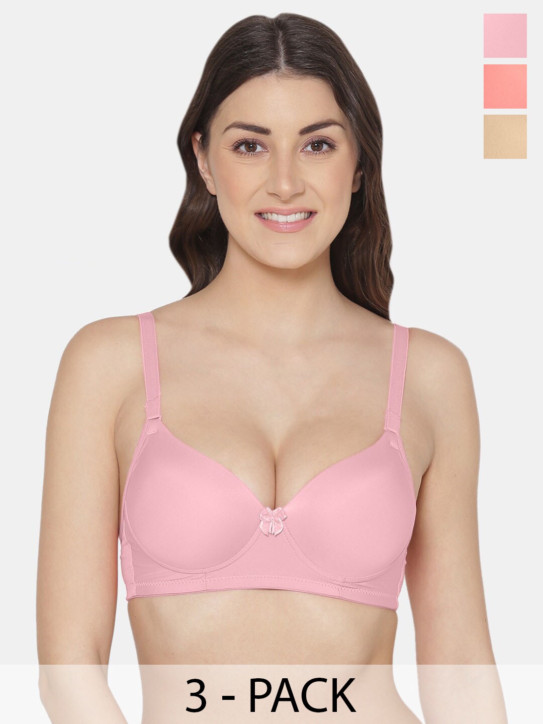 Tweens Pack Of 3 Medium Coverage Heavily Padded Push-Up Bras With All Day Comfort, Pink
Tweens Pack Of 3 Medium Coverage Heavily Padded Push-Up Bras With All Day Comfort, Pink