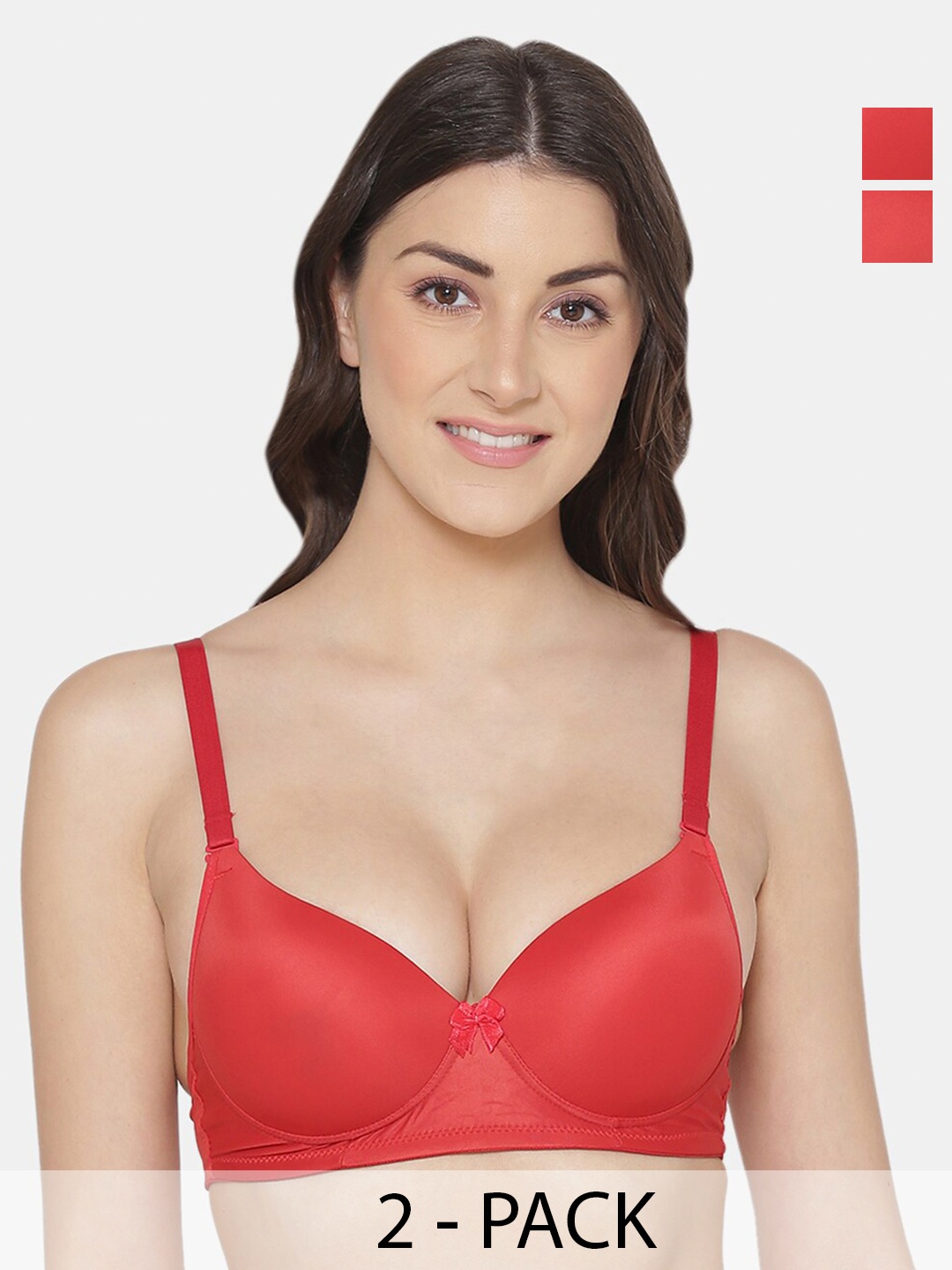 Tweens Pack Of 2 Medium Coverage Heavily Padded Push-Up Bras With All Day Comfort, Red
Tweens Pack Of 2 Medium Coverage Heavily Padded Push-Up Bras With All Day Comfort, Red