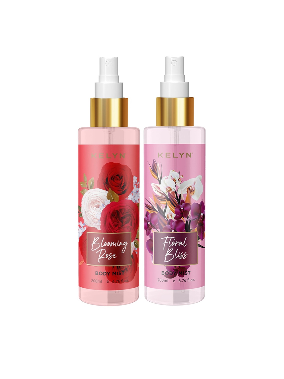 KELYN Women Blooming Rose & Floral Bliss Set Of 2 Long Lasting Body Mist - 200ml Each, Multi
KELYN Women Blooming Rose & Floral Bliss Set Of 2 Long Lasting Body Mist - 200ml Each, Multi