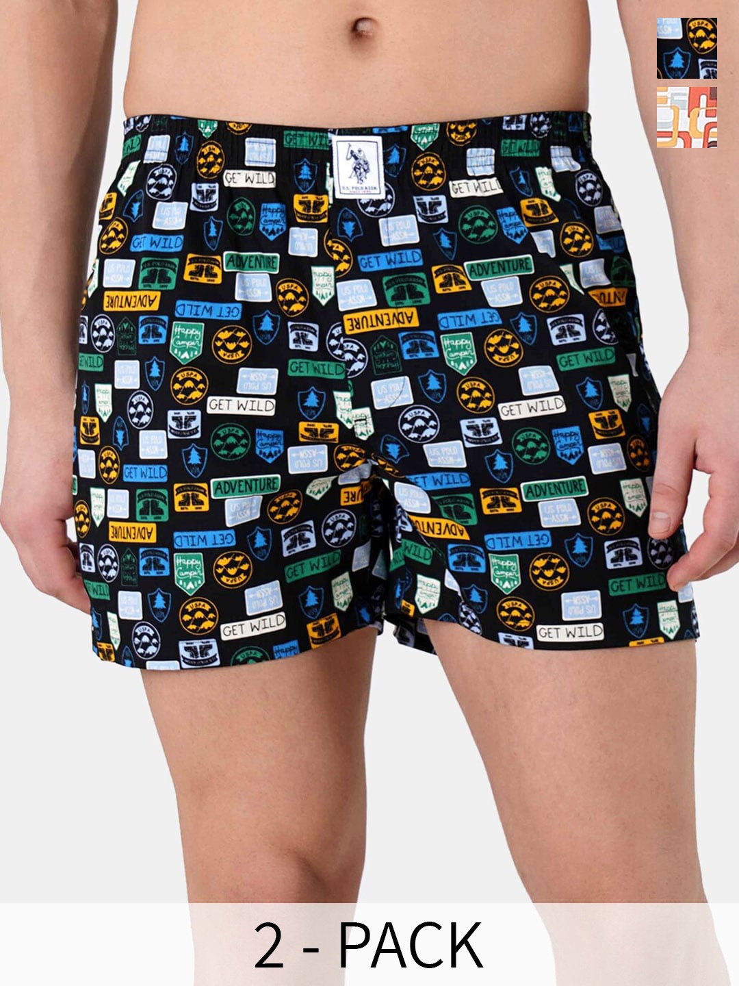 U.S. Polo Assn. Men Pack Of 2 Conversational Printed Cotton Boxers 25048624-1-22596658, Black
U.S. Polo Assn. Men Pack Of 2 Conversational Printed Cotton Boxers 25048624-1-22596658, Black