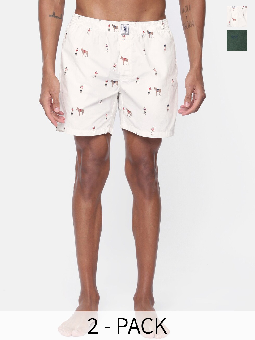 U.S. Polo Assn. Men Pack Of 2 Conversational Printed Cotton Boxers 9167269-1-9167245, Off white
U.S. Polo Assn. Men Pack Of 2 Conversational Printed Cotton Boxers 9167269-1-9167245, Off white