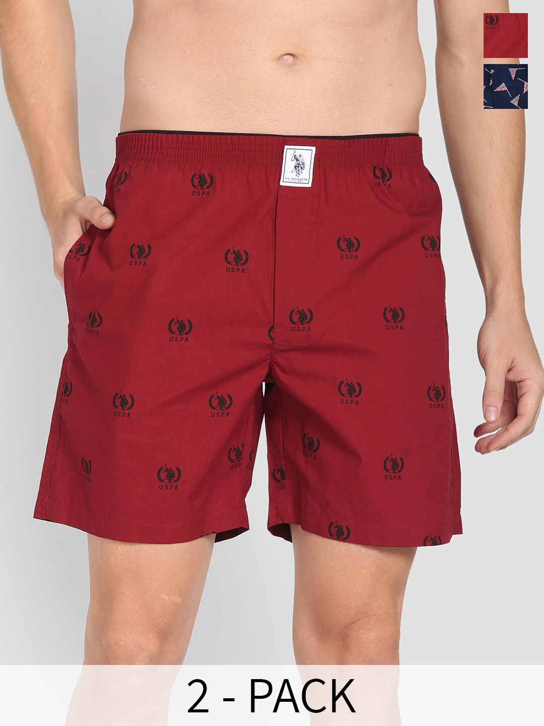 U.S. Polo Assn. Men Pack Of 2 Conversational Printed Cotton Boxers 26077948-1-22596662, Red
U.S. Polo Assn. Men Pack Of 2 Conversational Printed Cotton Boxers 26077948-1-22596662, Red