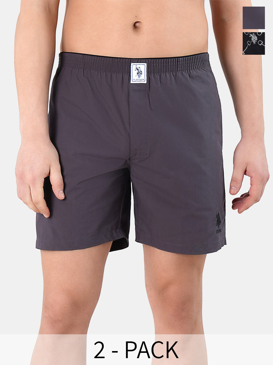 U.S. Polo Assn. Pack Of 2 Pure Cotton Boxers 22461038-1-22596652-1, Grey
U.S. Polo Assn. Pack Of 2 Pure Cotton Boxers 22461038-1-22596652-1, Grey