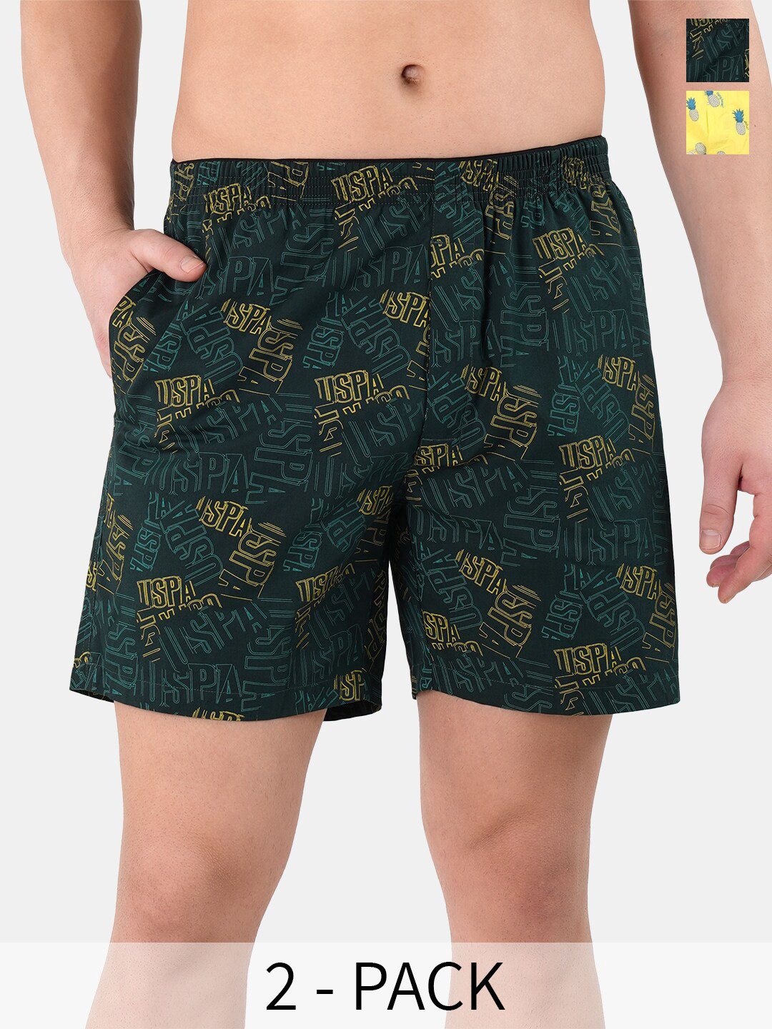 U.S. Polo Assn. Pack Of 2 Printed Pure Cotton Boxers 15246428-1-22596640-1, Green
U.S. Polo Assn. Pack Of 2 Printed Pure Cotton Boxers 15246428-1-22596640-1, Green