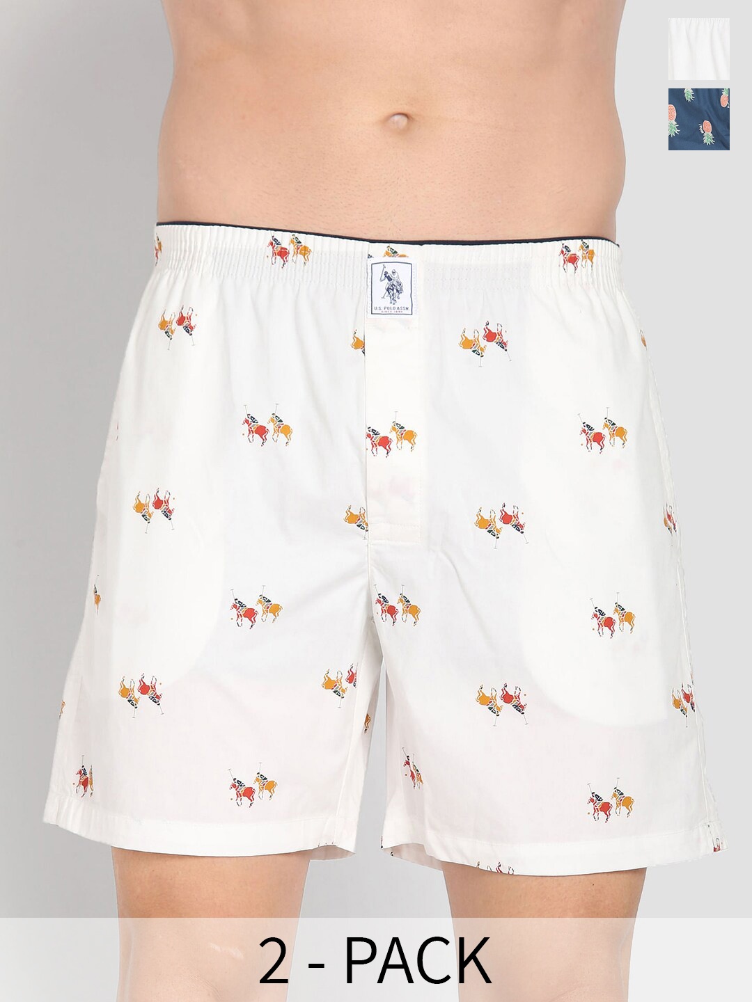 U.S. Polo Assn. Pack Of 2 Printed Pure Cotton Boxers 15246400-1-26077946-1, White
U.S. Polo Assn. Pack Of 2 Printed Pure Cotton Boxers 15246400-1-26077946-1, White