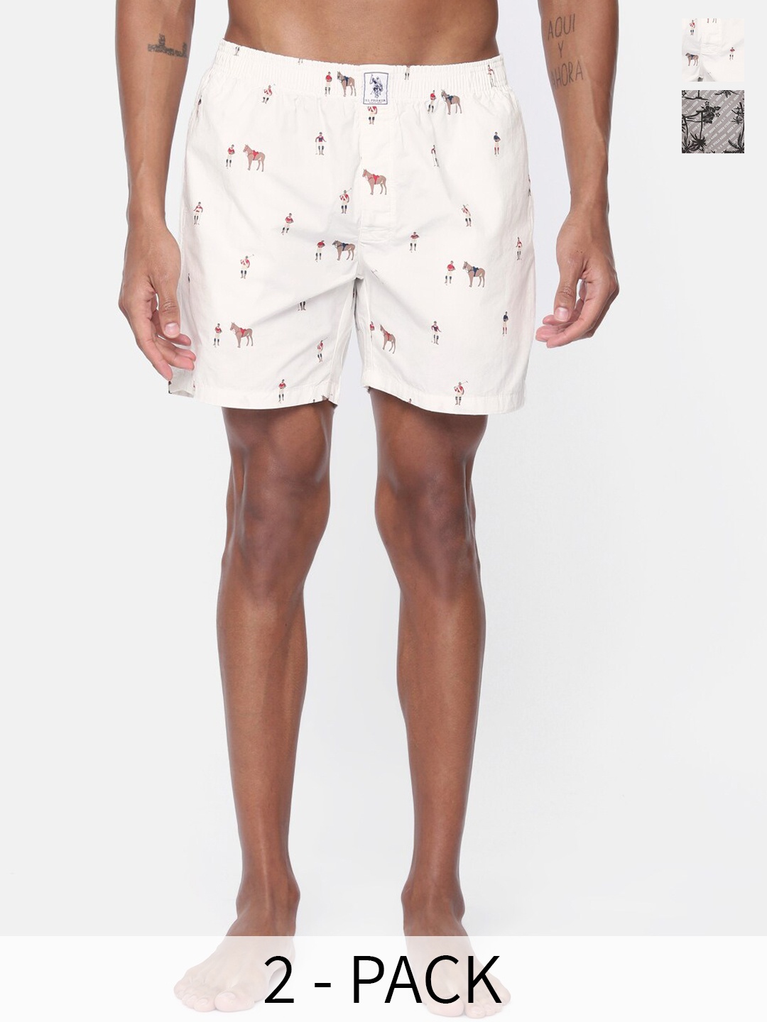 U.S. Polo Assn. Pack Of 2 Printed Pure Cotton Boxers 15246448-1-9167245-1, Off white
U.S. Polo Assn. Pack Of 2 Printed Pure Cotton Boxers 15246448-1-9167245-1, Off white