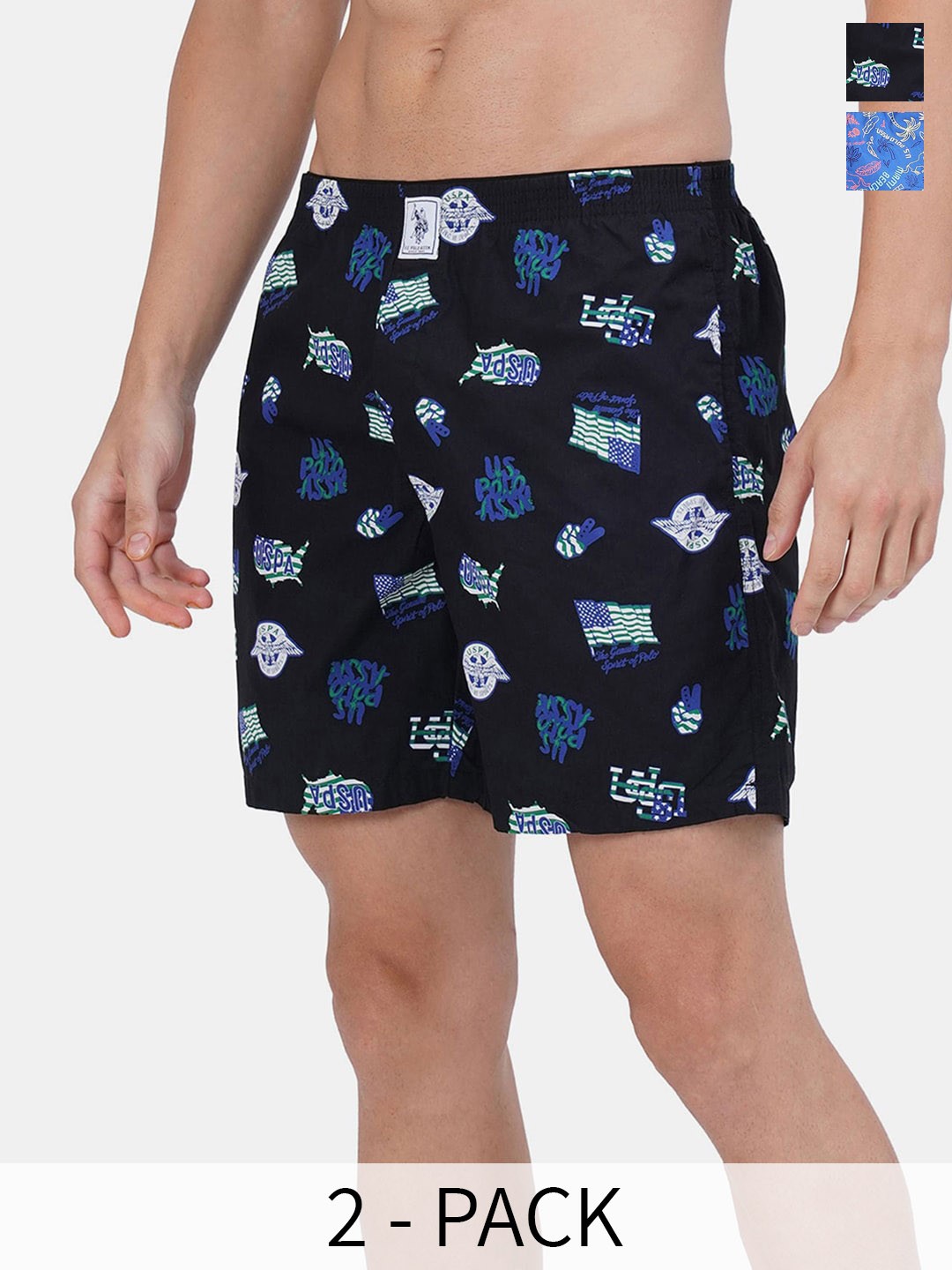 U.S. Polo Assn. Pack Of 2 Printed Pure Cotton Boxers 17730092-1-17730098-1, Navy blue
U.S. Polo Assn. Pack Of 2 Printed Pure Cotton Boxers 17730092-1-17730098-1, Navy blue