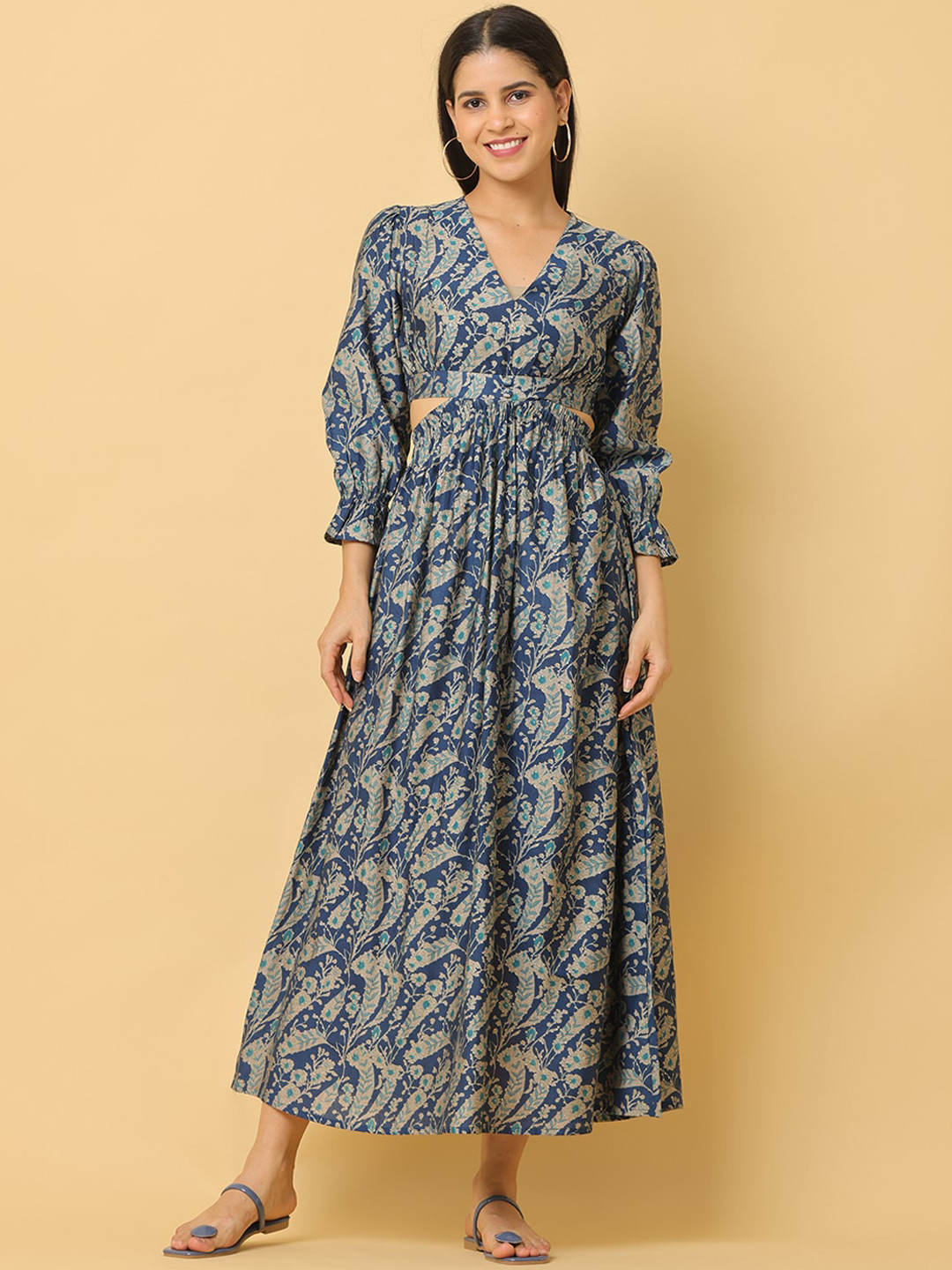 KALINI Floral Printed Bell Sleeve Maxi Dress, Blue
KALINI Floral Printed Bell Sleeve Maxi Dress, Blue