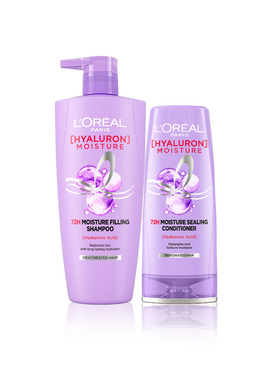 LOreal Paris Hyaluron Moisture Shampoo 650ml & Conditioner 180ml Combo for Frizz-free Hair, Purple
LOreal Paris Hyaluron Moisture Shampoo 650ml & Conditioner 180ml Combo for Frizz-free Hair, Purple