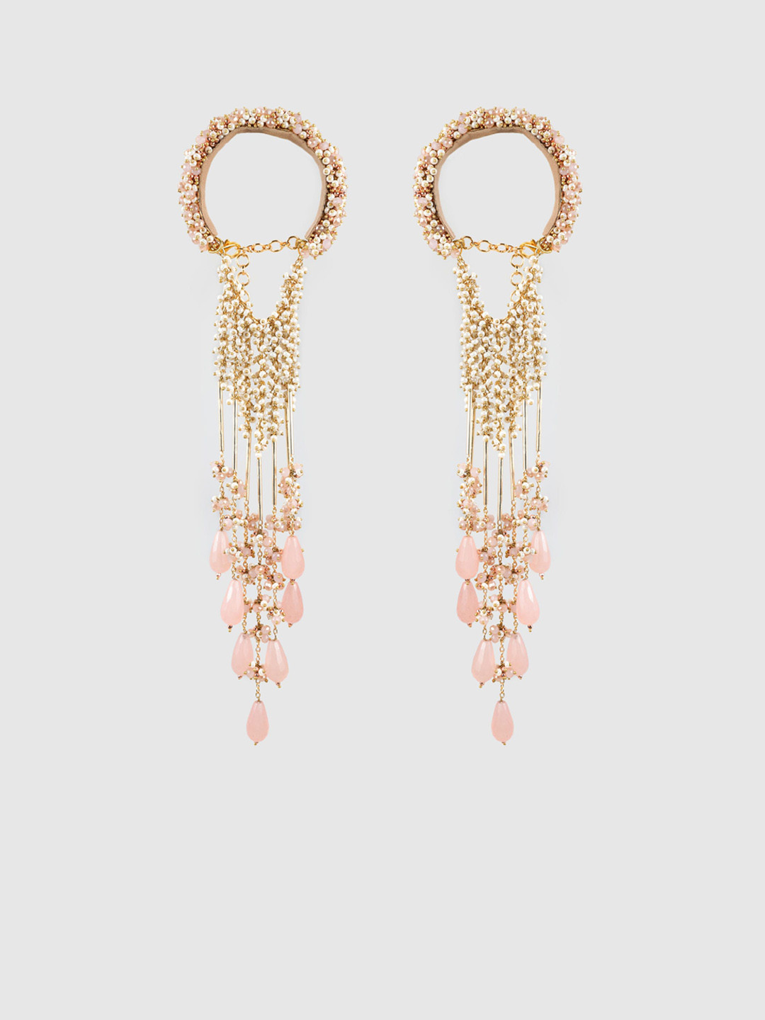 D'oro 2-Pcs Gold Plated & White Beaded Bridal Layered Kaleeras
D'oro 2-Pcs Gold Plated & White Beaded Bridal Layered Kaleeras