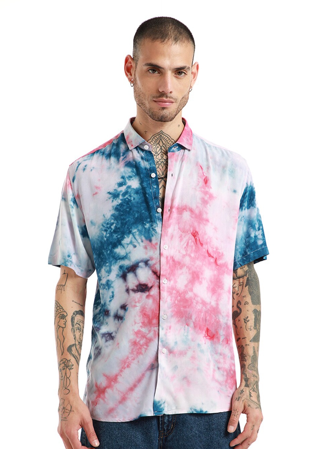 Banana Club Slim Fit Tie & Dye Printed Spread Collar Short Sleeves Casual Shirt, Blue
Banana Club Slim Fit Tie & Dye Printed Spread Collar Short Sleeves Casual Shirt, Blue