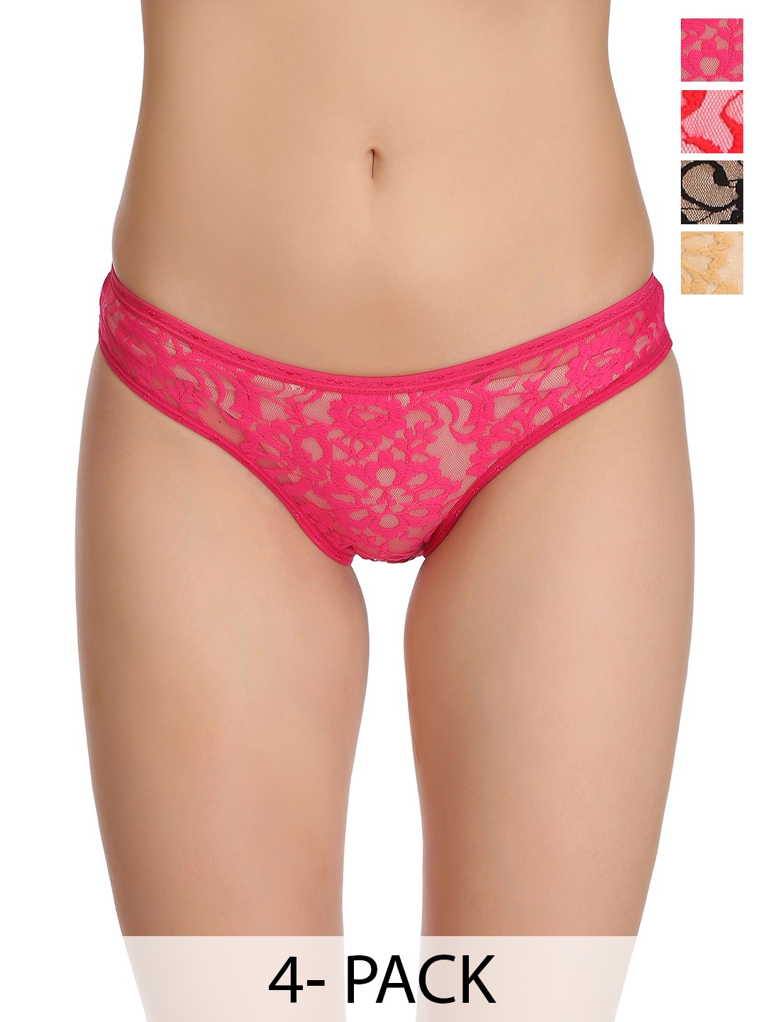 Selfcare Pack of 3 Mid-Rise Net Self Design Panties Bikini Briefs Set SN2391-L, Black
Selfcare Pack of 3 Mid-Rise Net Self Design Panties Bikini Briefs Set SN2391-L, Black