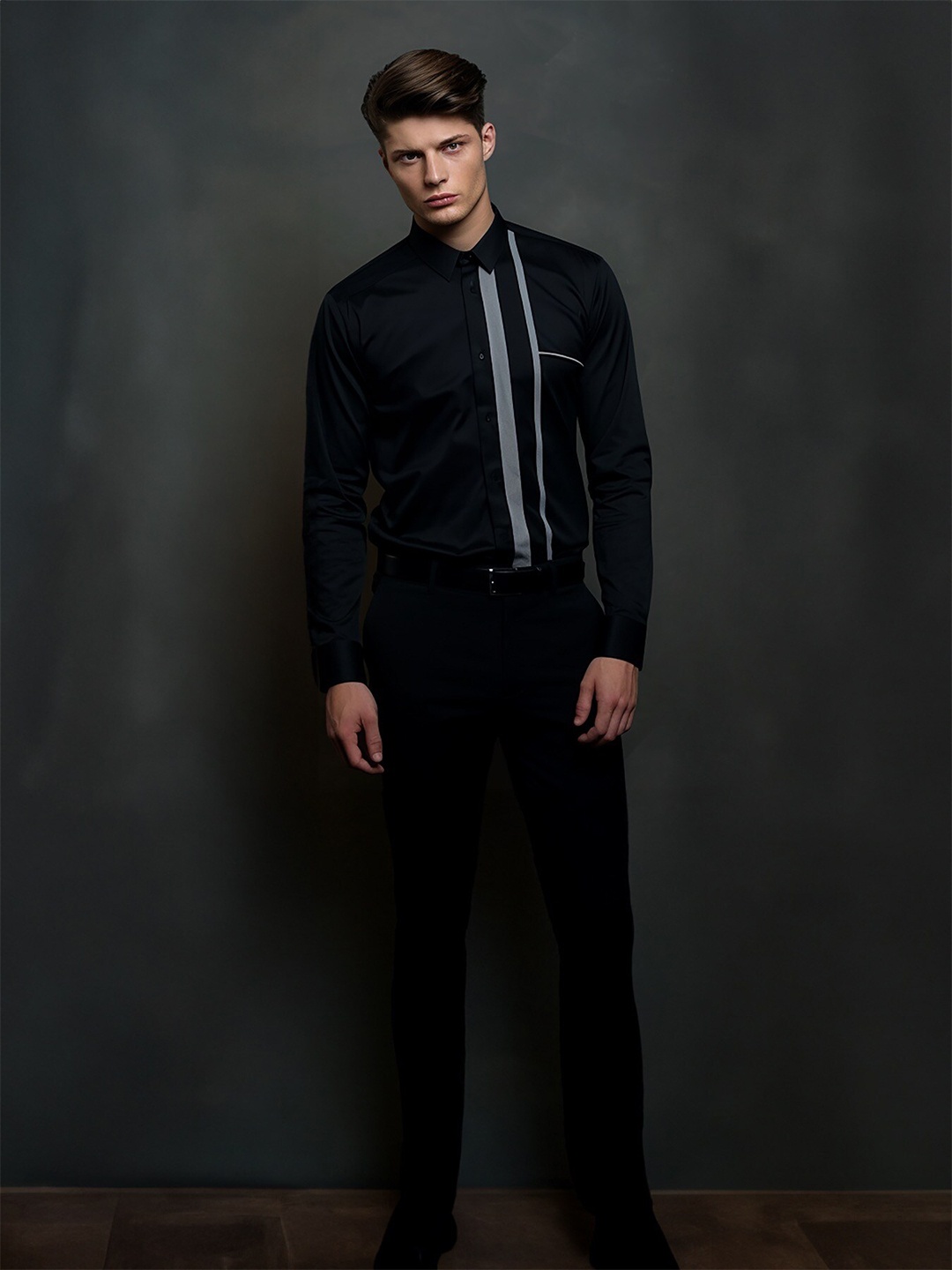 HE SPOKE Smart Tailored Fit Geometric Print Spread Collar Long Sleeves Cotton Shirt, Black
HE SPOKE Smart Tailored Fit Geometric Print Spread Collar Long Sleeves Cotton Shirt, Black