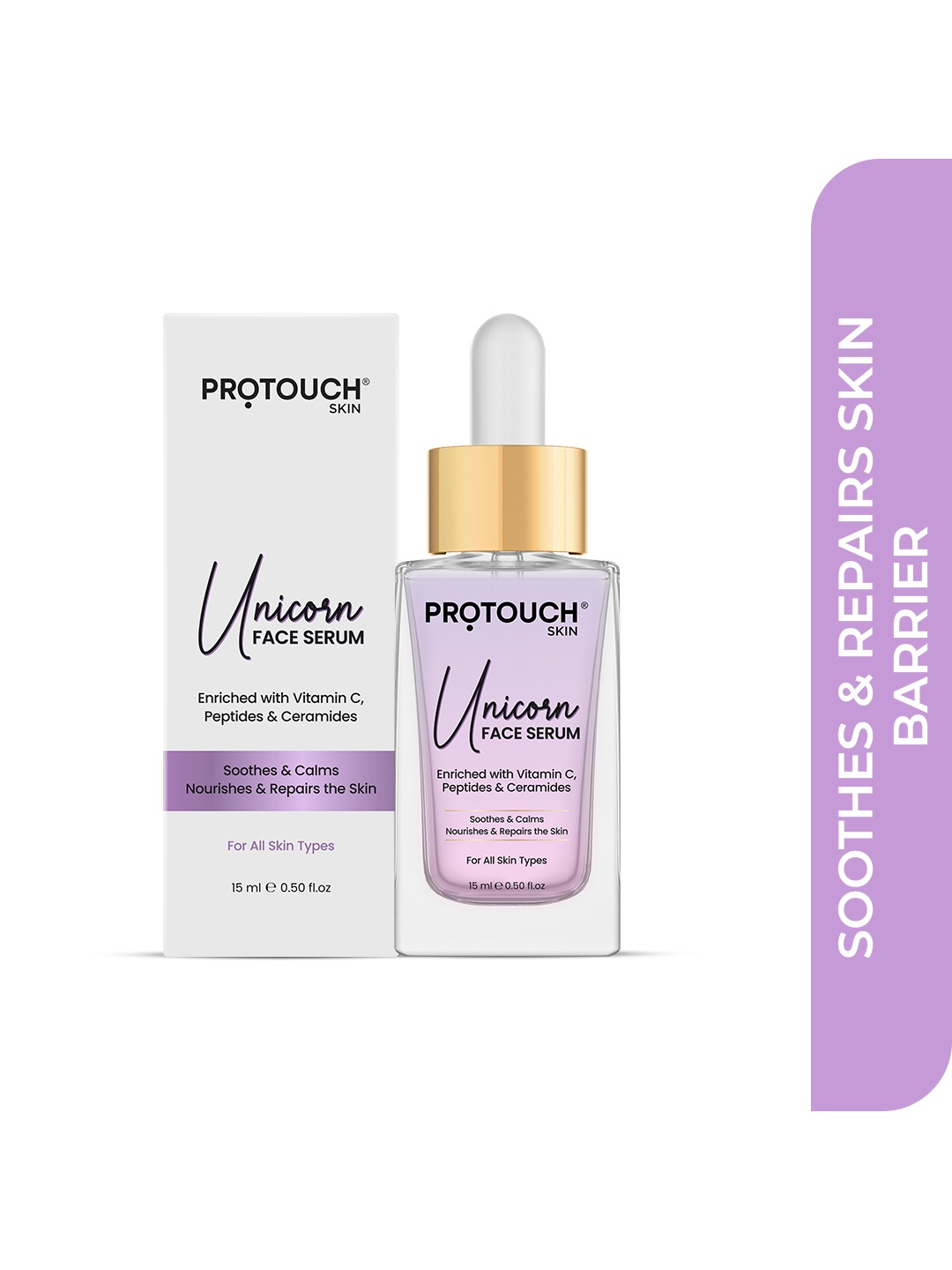 PROTOUCH Unicorn Face Serum with Vitamin C, Niacianmide & Ceramides - 15ml, White
PROTOUCH Unicorn Face Serum with Vitamin C, Niacianmide & Ceramides - 15ml, White