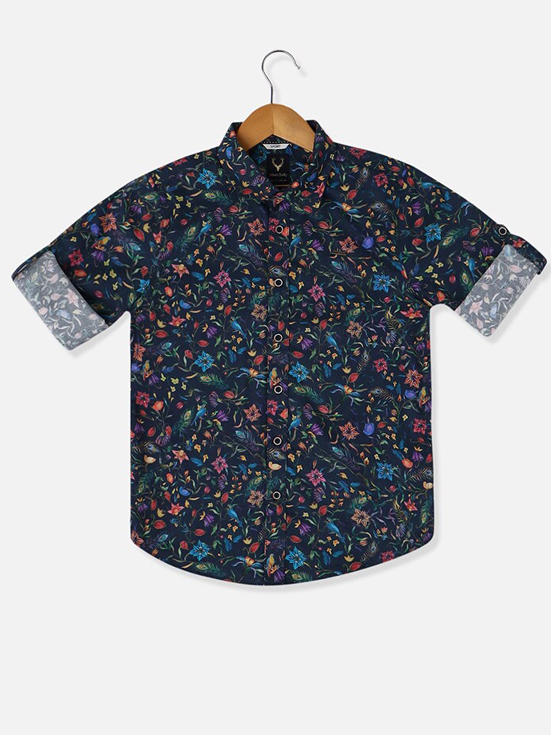 Allen Solly Junior Boys Floral Printed Spread Collar Long Roll Up Sleeves Casual Shirt, Navy blue
Allen Solly Junior Boys Floral Printed Spread Collar Long Roll Up Sleeves Casual Shirt, Navy blue