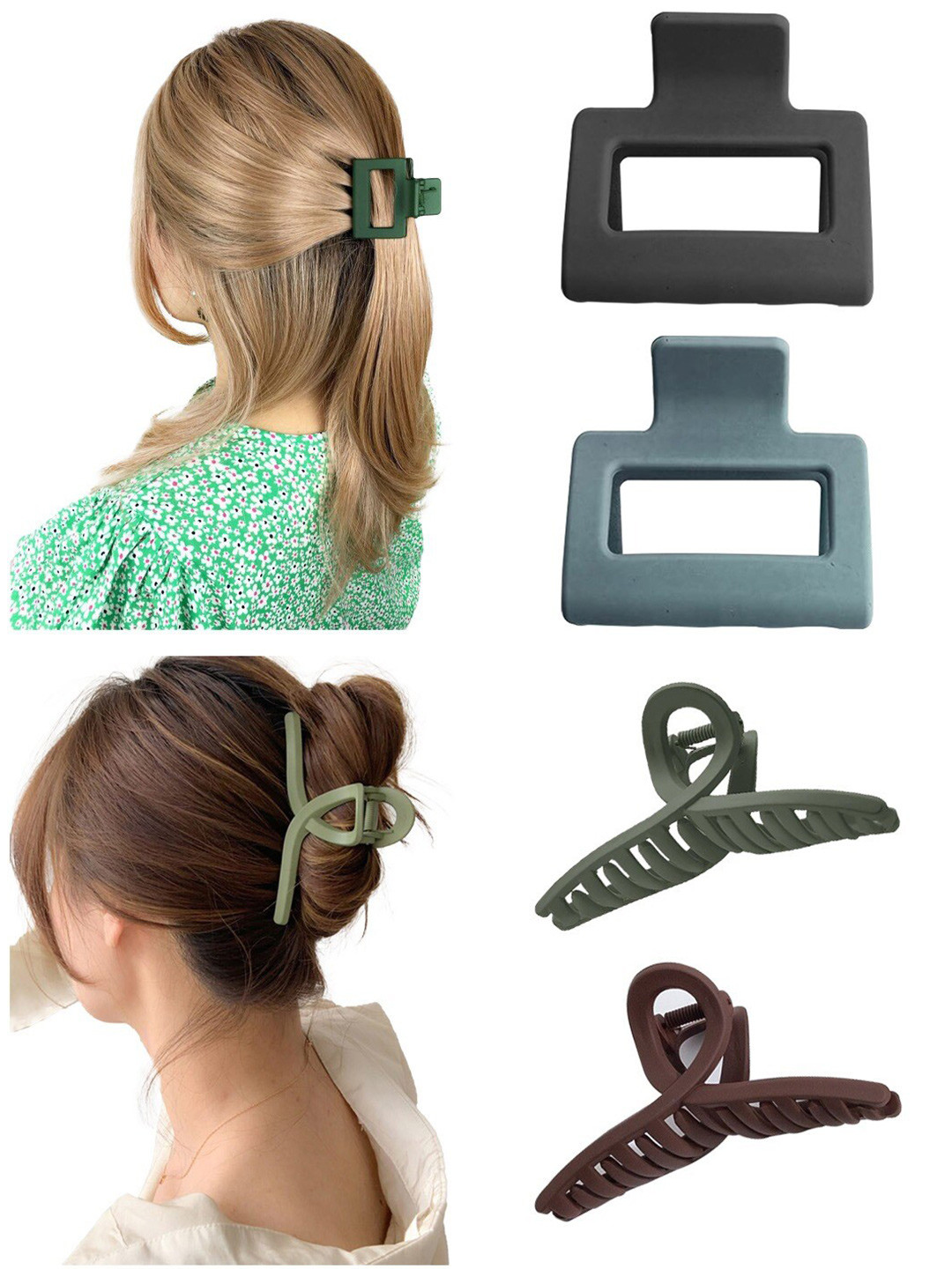 Krelin Women Set of 4 Claw Clip, Black 
Krelin Women Set of 4 Claw Clip, Black