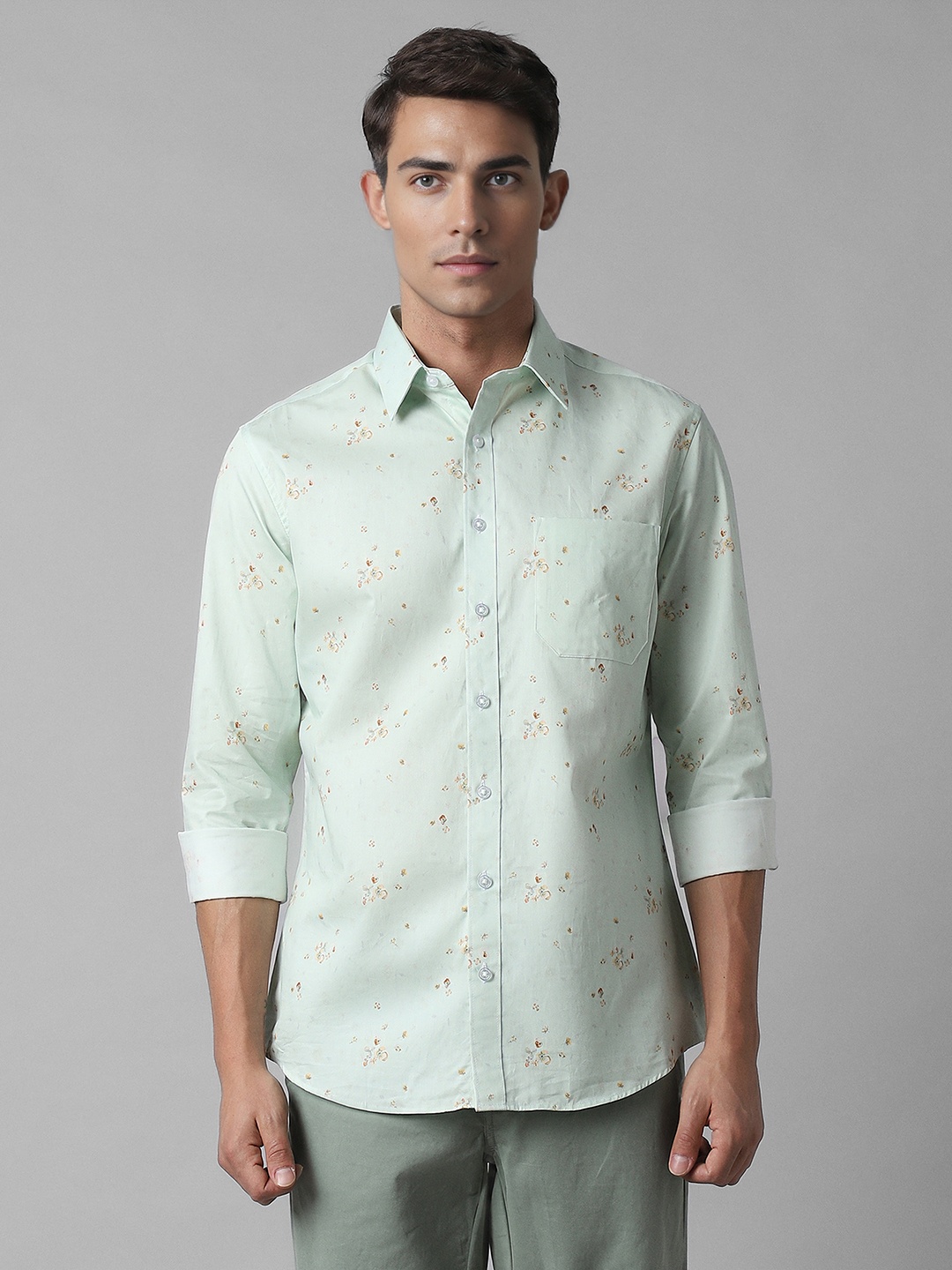 Louis Philippe Slim Fit Micro Ditsy Printed Spread Collar Long Sleeves Cotton Casual Shirt, Green
Louis Philippe Slim Fit Micro Ditsy Printed Spread Collar Long Sleeves Cotton Casual Shirt, Green