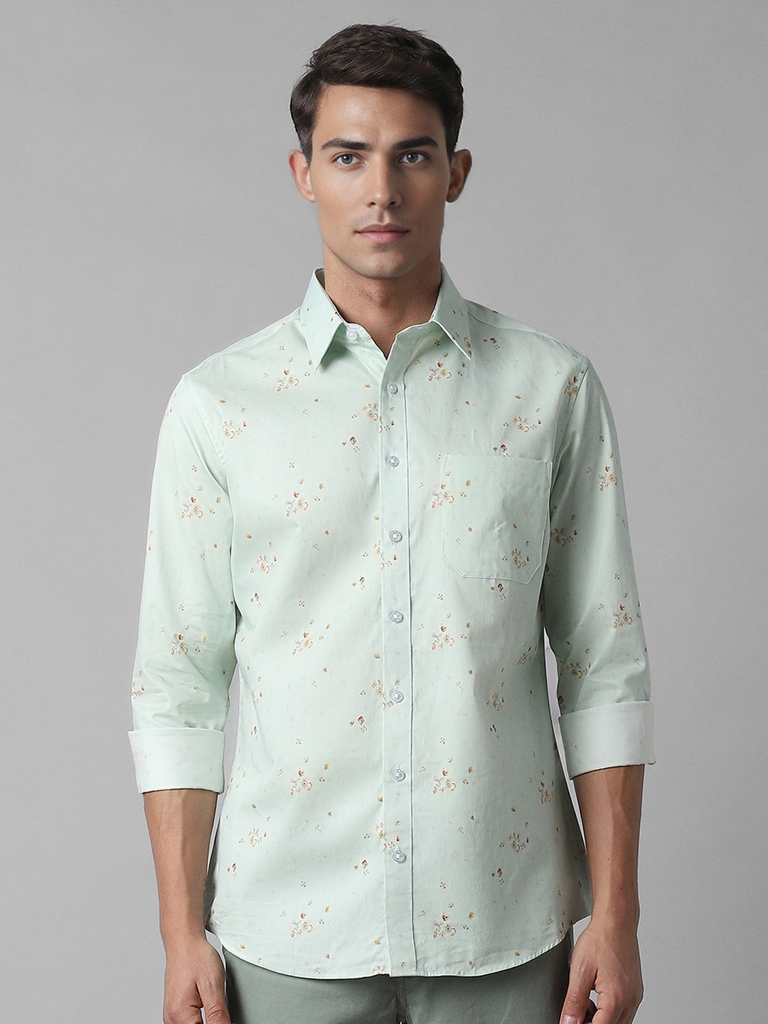 Louis Philippe Slim Fit Micro Ditsy Printed Spread Collar Long Sleeves Cotton Casual Shirt, Green
Louis Philippe Slim Fit Micro Ditsy Printed Spread Collar Long Sleeves Cotton Casual Shirt, Green