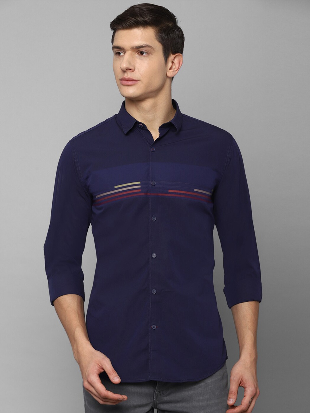 Louis Philippe Sport Slim Fit Horizontal Striped Pure Cotton Casual Shirt, Navy blue
Louis Philippe Sport Slim Fit Horizontal Striped Pure Cotton Casual Shirt, Navy blue