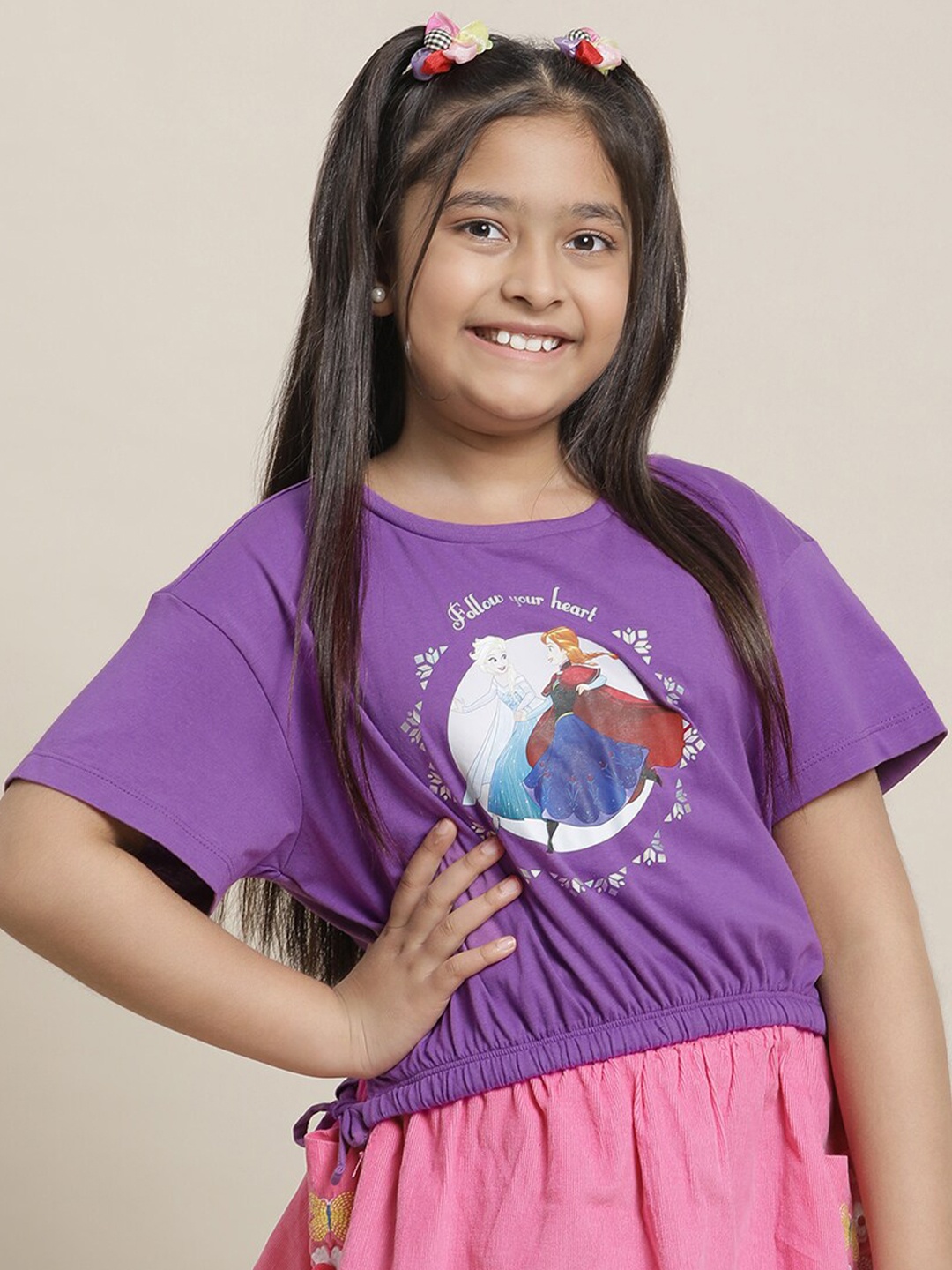 Kids Ville Girls Frozen Graphic Drop-Shoulder Sleeves Pure Cotton Relaxed Fit T-Shirt, Purple
Kids Ville Girls Frozen Graphic Drop-Shoulder Sleeves Pure Cotton Relaxed Fit T-Shirt, Purple