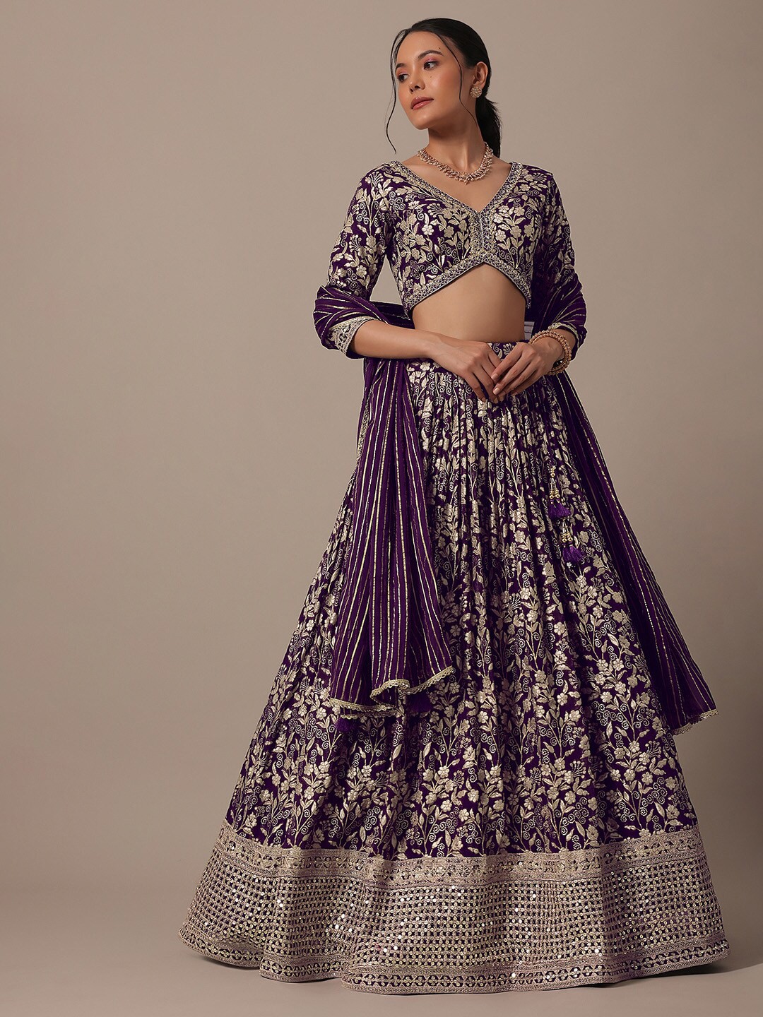 KALKI Fashion Woven Design Banarasi Brocade Ready to Wear Lehenga & Blouse With Dupatta, Purple
KALKI Fashion Woven Design Banarasi Brocade Ready to Wear Lehenga & Blouse With Dupatta, Purple