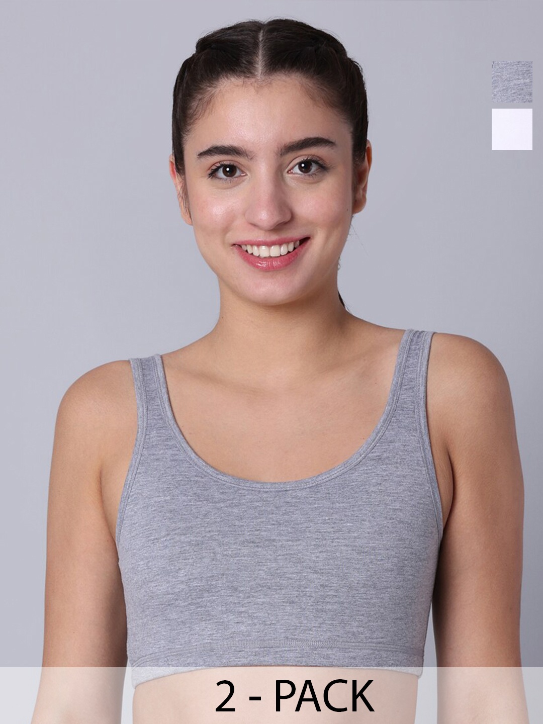 Sillysally Pack of 2 Full Coverage Non Padded Workout Bras With All Day Comfort, Grey
Sillysally Pack of 2 Full Coverage Non Padded Workout Bras With All Day Comfort, Grey