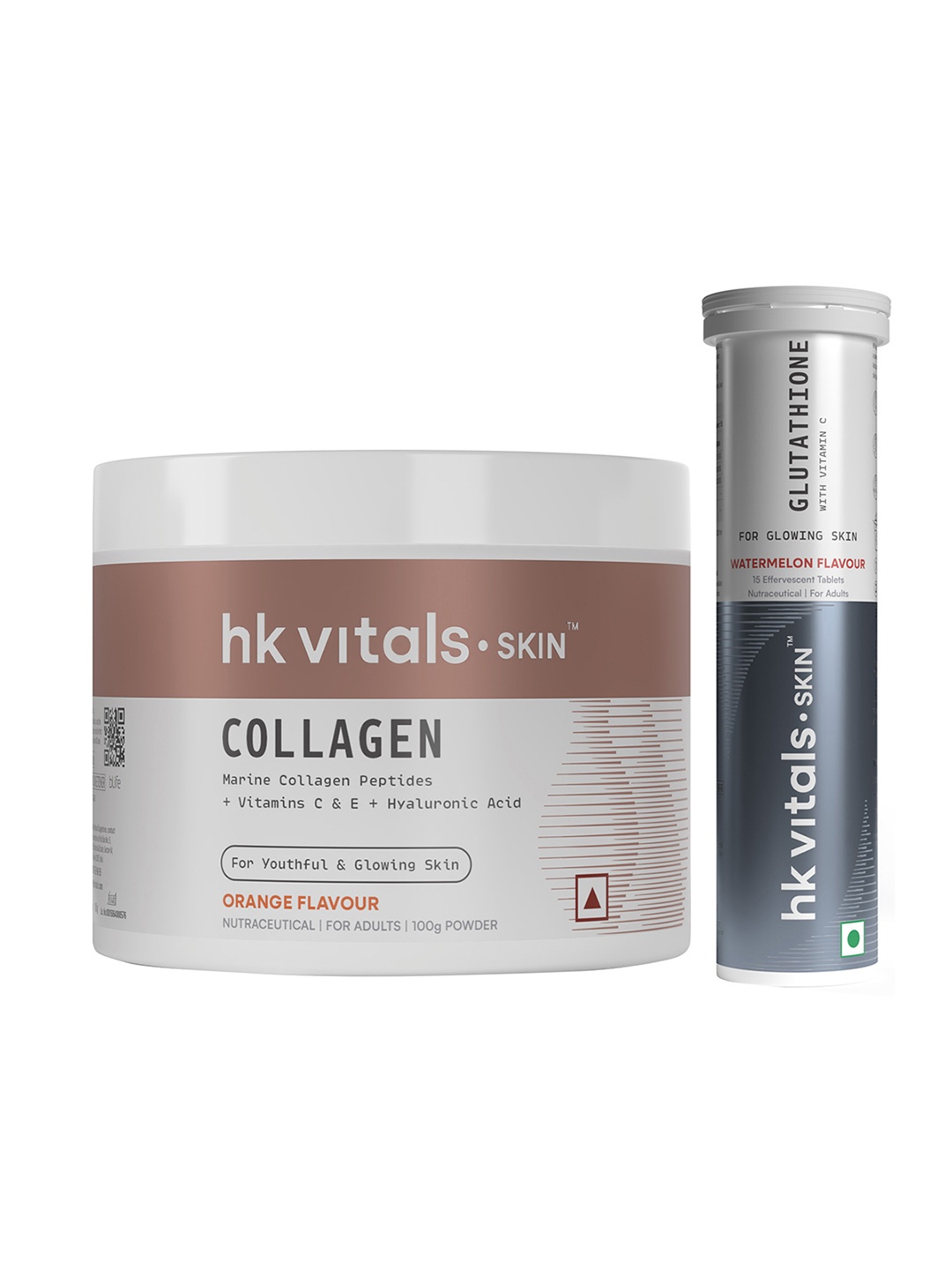 HK VITALS Skin Radiance Orange Collagen Powder 100g & Glutathione Tablets - 15 Tablets, Blue
HK VITALS Skin Radiance Orange Collagen Powder 100g & Glutathione Tablets - 15 Tablets, Blue