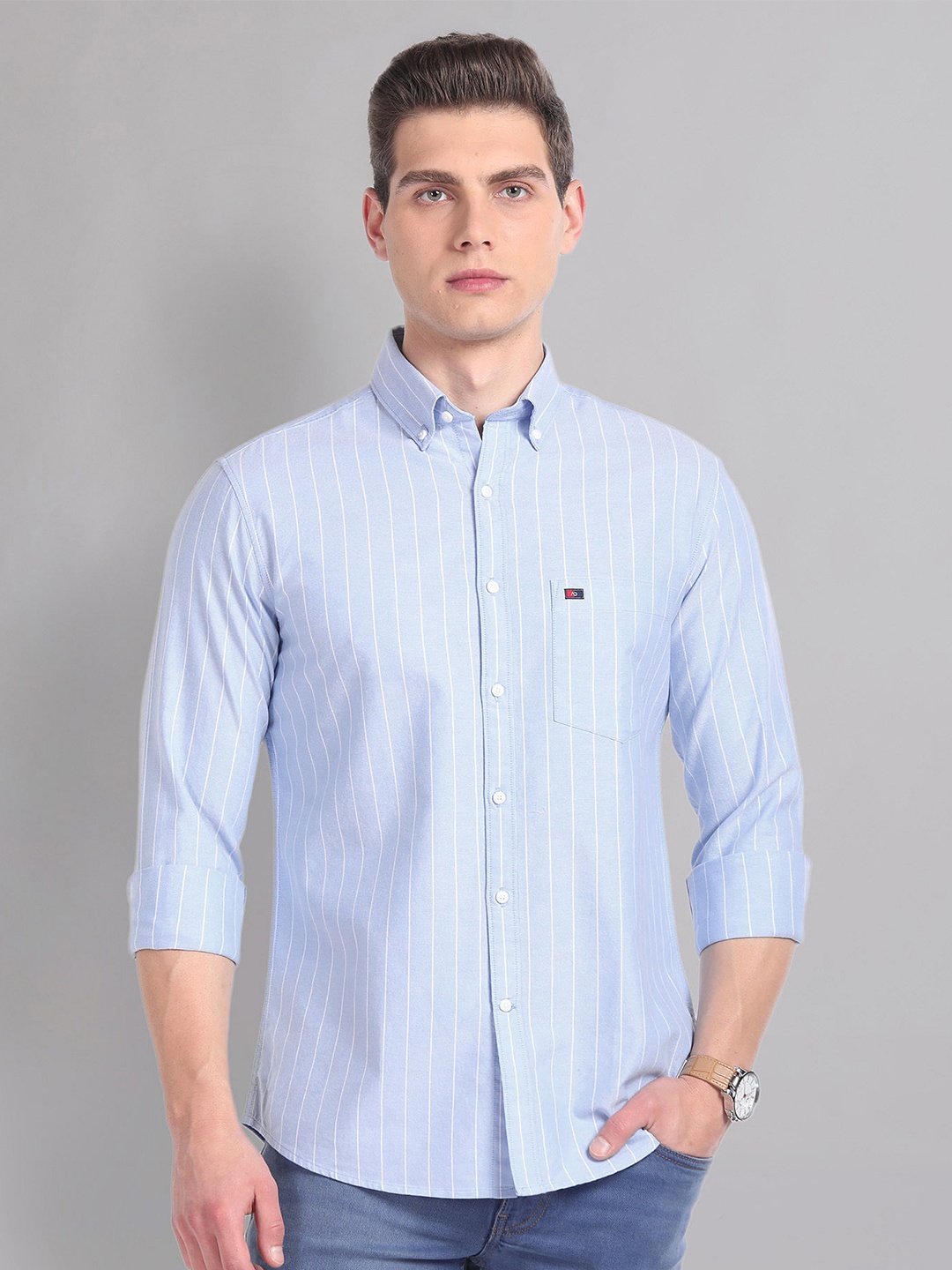 AD By Arvind Slim Fit Vertical Stripes Button-Down Collar Long Sleeves Cotton Casual Shirt, Blue
AD By Arvind Slim Fit Vertical Stripes Button-Down Collar Long Sleeves Cotton Casual Shirt, Blue