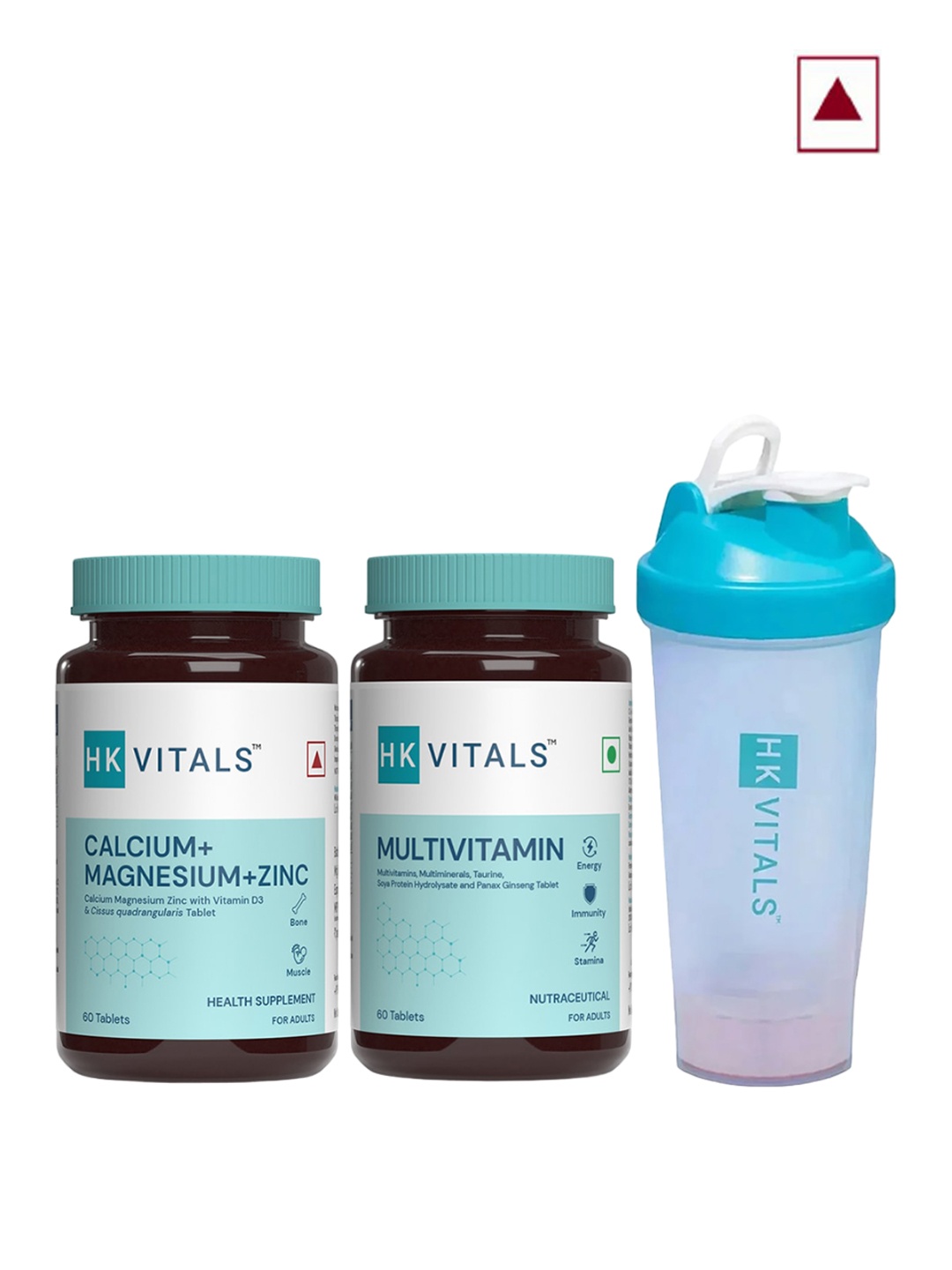 HK VITALS Multivitamin Tablets & Calcium Magnesium & Zinc Tablets - 60N Each With Shaker, White
HK VITALS Multivitamin Tablets & Calcium Magnesium & Zinc Tablets - 60N Each With Shaker, White