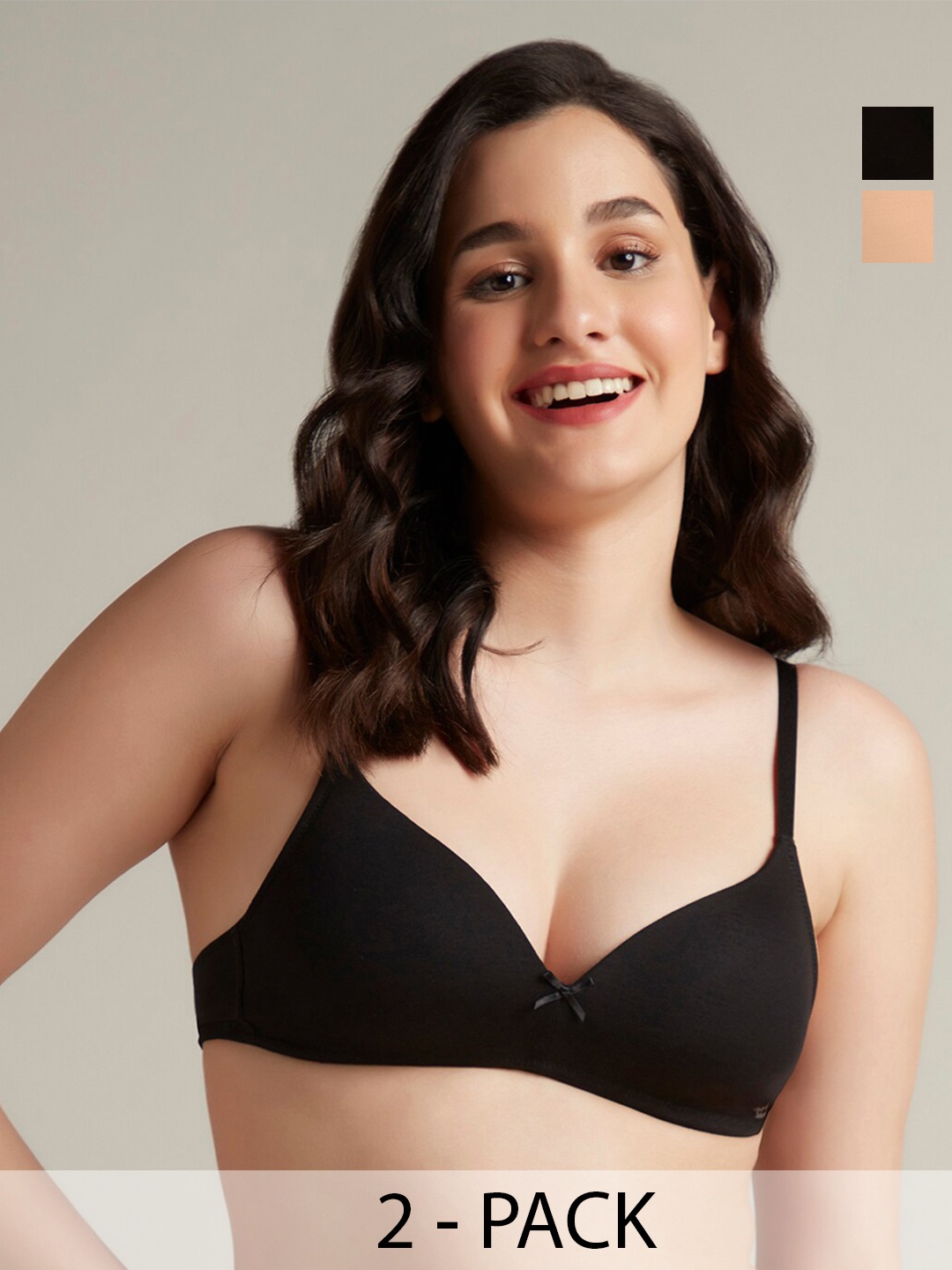 Amante Pack Of 2 Half Coverage Lightly Padded Cotton T-shirt Bras With All Day Comfort, Black
Amante Pack Of 2 Half Coverage Lightly Padded Cotton T-shirt Bras With All Day Comfort, Black