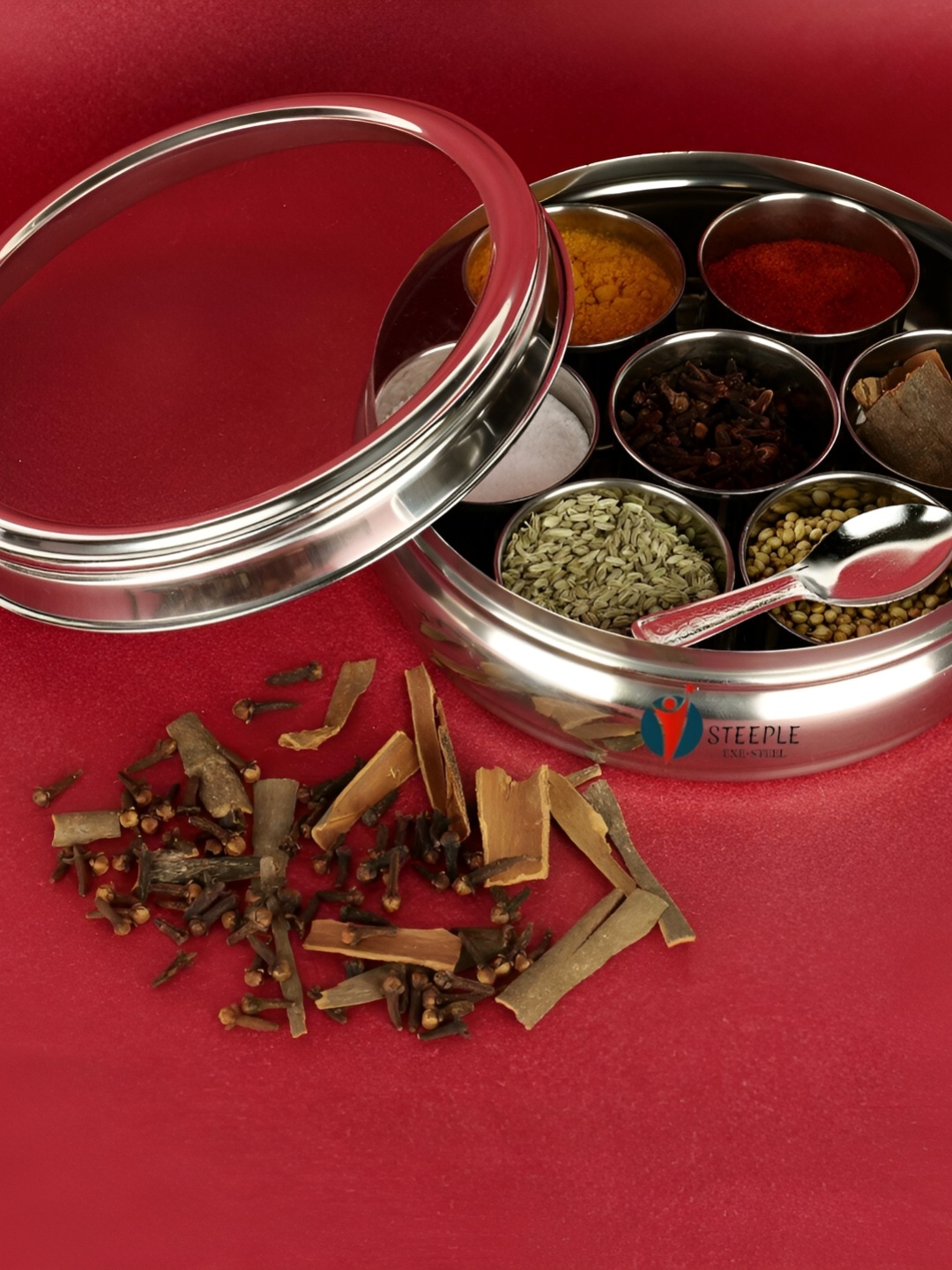 STEEPLE Silver toned & Transparent 7 Pcs Rust Resistance Stainless Steel Spice Box 1.5L
STEEPLE Silver toned & Transparent 7 Pcs Rust Resistance Stainless Steel Spice Box 1.5L
