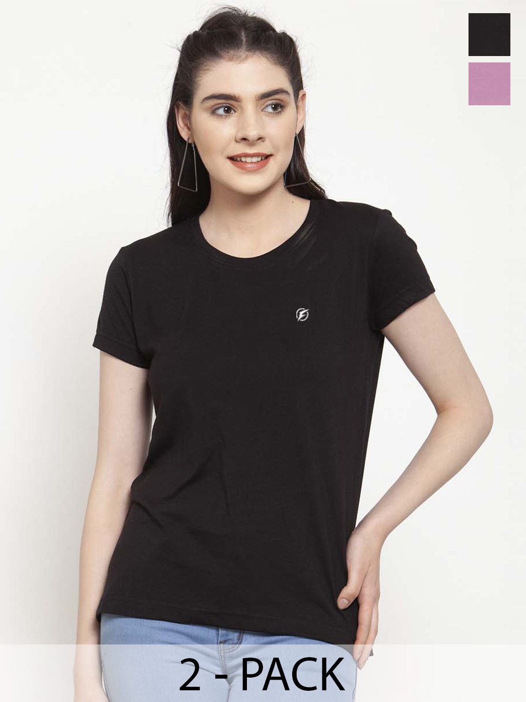 Friskers Pack Of 2 Slim Fit Round Neck Short Sleeves Bio Finish Pure Cotton T shirts, Black
Friskers Pack Of 2 Slim Fit Round Neck Short Sleeves Bio Finish Pure Cotton T shirts, Black