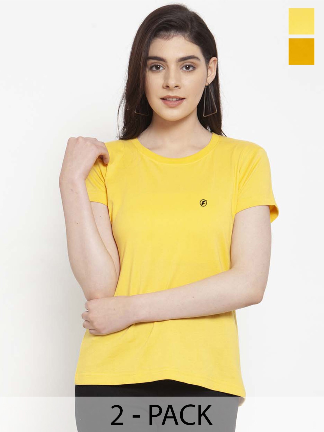 Friskers Pack Of 2 Slim Fit Round Neck Short Sleeves Bio Finish Pure Cotton T shirts, Yellow
Friskers Pack Of 2 Slim Fit Round Neck Short Sleeves Bio Finish Pure Cotton T shirts, Yellow