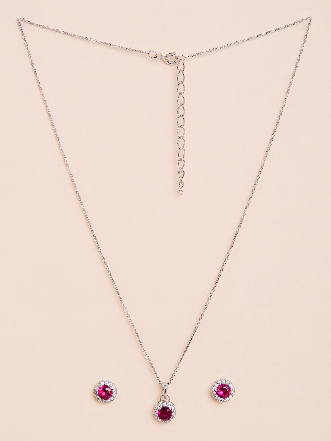House of Pataudi Silver-Toned 925 Sterling Silver Rhodium-Plated CZ Studded Jewellery Set
House of Pataudi Silver-Toned 925 Sterling Silver Rhodium-Plated CZ Studded Jewellery Set