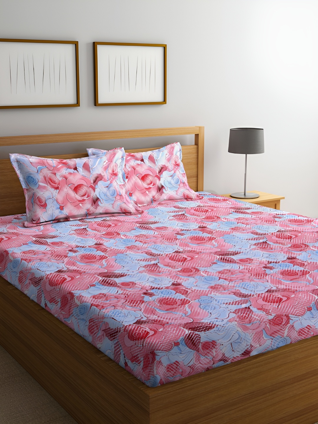 BOMBAY DYEING Marigold Blue & Pink Floral 104 TC Queen Bedsheet with 2 Pillow Covers
BOMBAY DYEING Marigold Blue & Pink Floral 104 TC Queen Bedsheet with 2 Pillow Covers