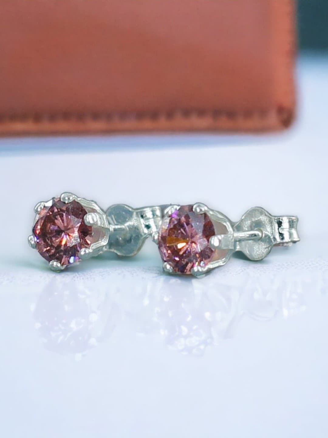 Taraash 925 Sterling Silver Cubic Zirconia Diamond Shaped Studs Earrings, Brown
Taraash 925 Sterling Silver Cubic Zirconia Diamond Shaped Studs Earrings, Brown
