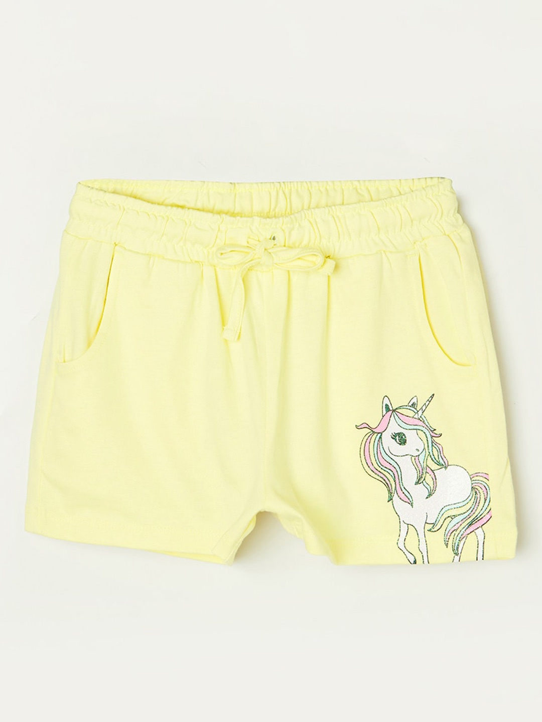 Fame Forever by Lifestyle Girls Graphic Printed Mid-Rise Cotton Regular Shorts, Yellow
Fame Forever by Lifestyle Girls Graphic Printed Mid-Rise Cotton Regular Shorts, Yellow
