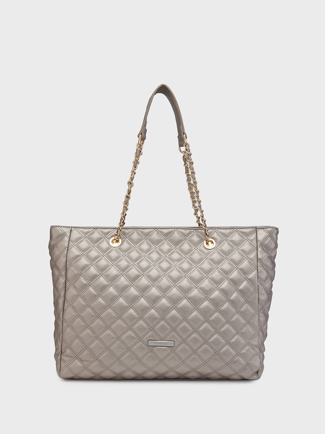 Caprese Oversized Quilted Structured Shoulder Bag, Grey 
Caprese Oversized Quilted Structured Shoulder Bag, Grey