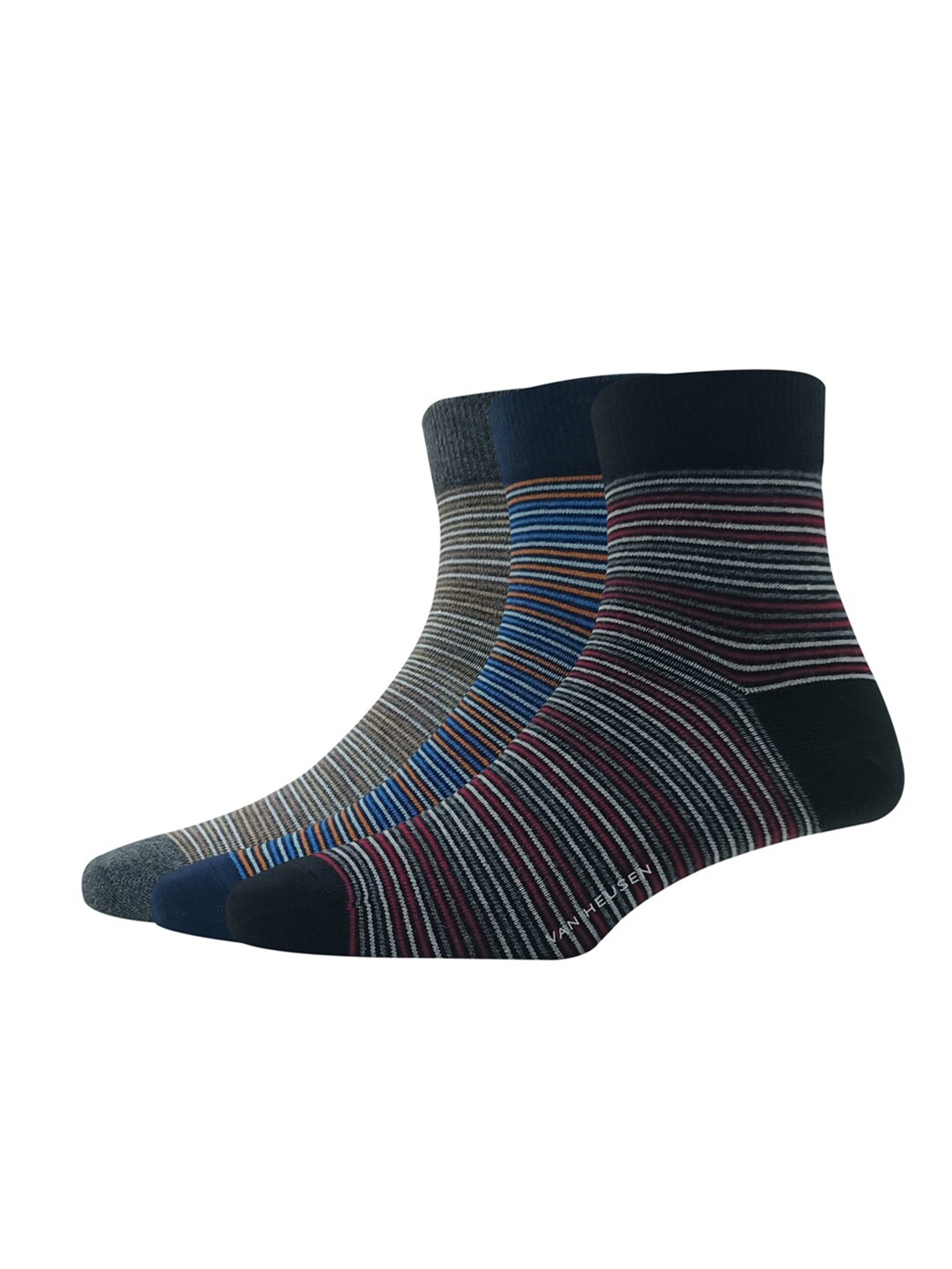

Van Heusen Men Pack Of 3 Patterned Above Ankle Length Socks, Black