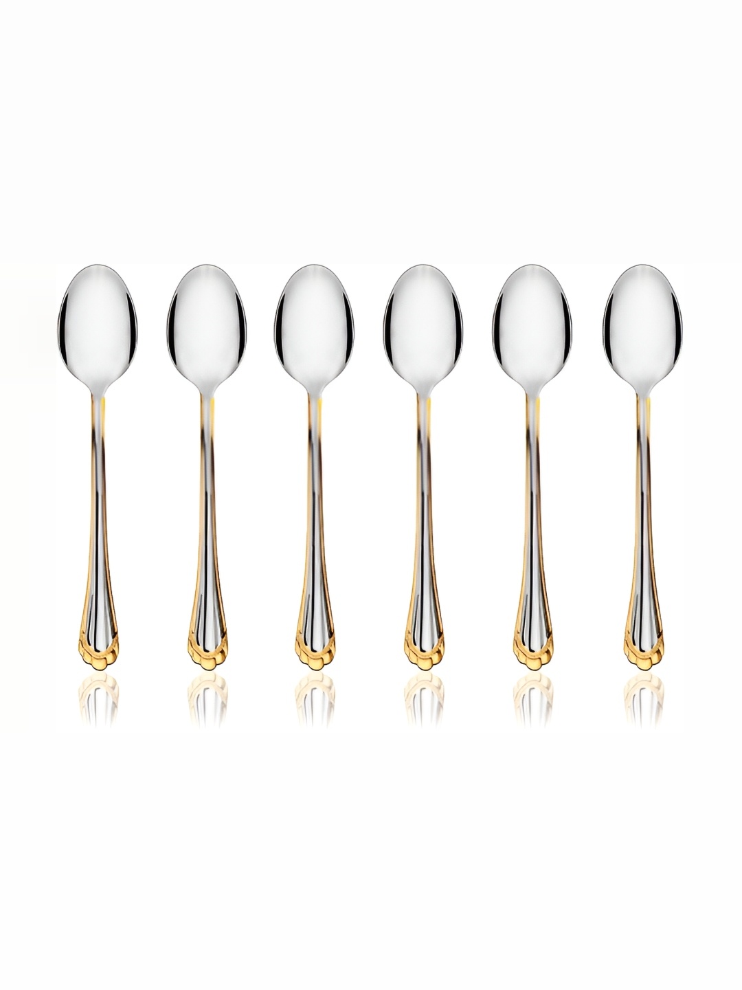 Shri & Sam Feather Silver-Toned & Gold-Toned 6Pcs Textured Stainless Steel Coffee Spoons
Shri & Sam Feather Silver-Toned & Gold-Toned 6Pcs Textured Stainless Steel Coffee Spoons