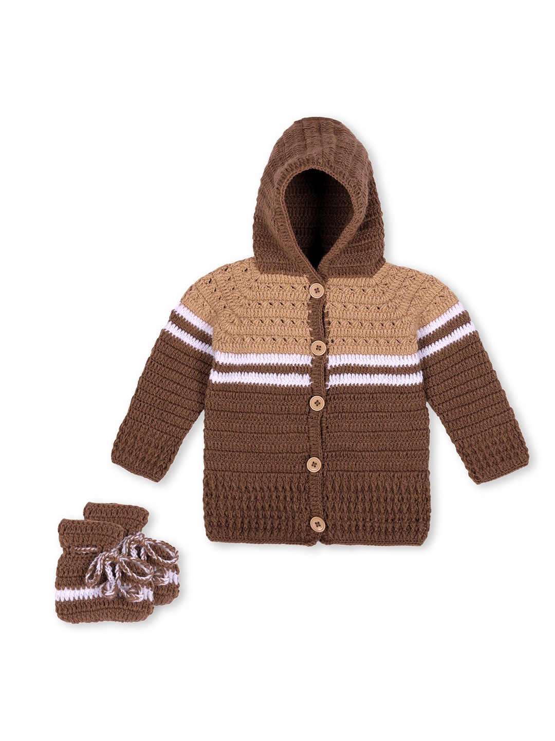 WINDROP SOLUTIONS Infants Striped Hooded Long Sleeves Acrylic Cardigan Sweater, Brown
WINDROP SOLUTIONS Infants Striped Hooded Long Sleeves Acrylic Cardigan Sweater, Brown