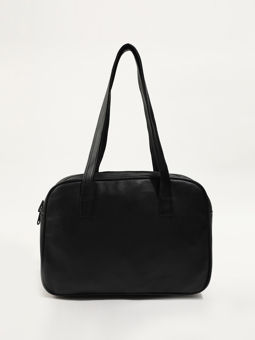 LULU & SKY Textured Oversized Structured Shoulder Bag, Black